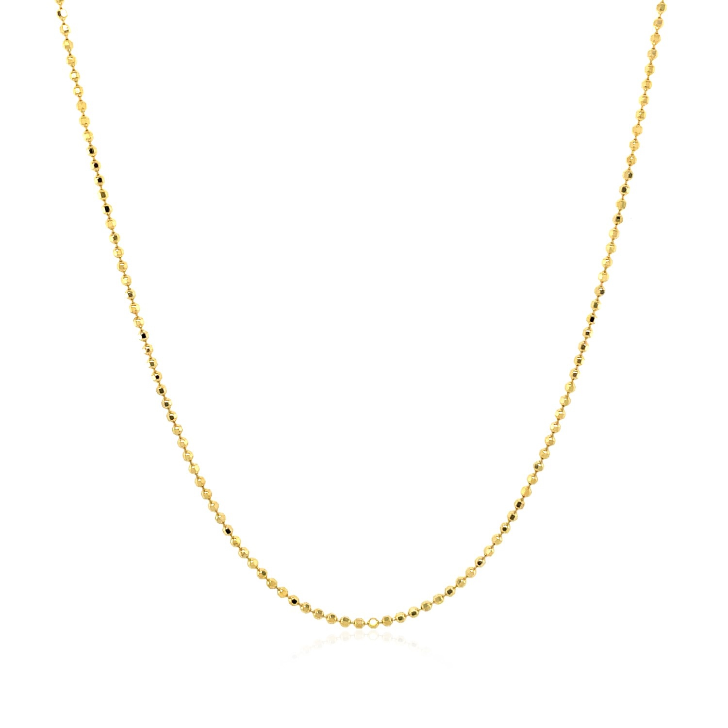 14k Yellow Gold Diamond Cut Bead Chain 1.0mm