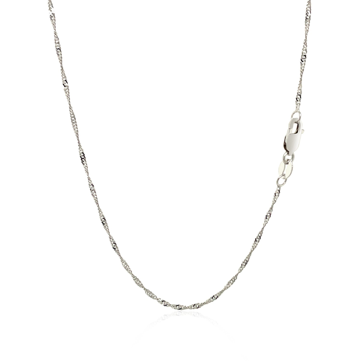 14k White Gold Singapore Chain 1.5mm