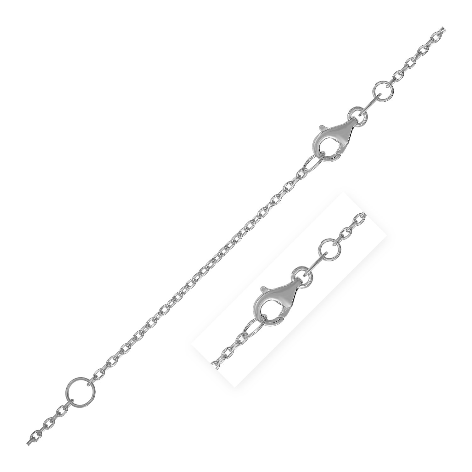 Extendable Cable Chain in 14k White Gold
