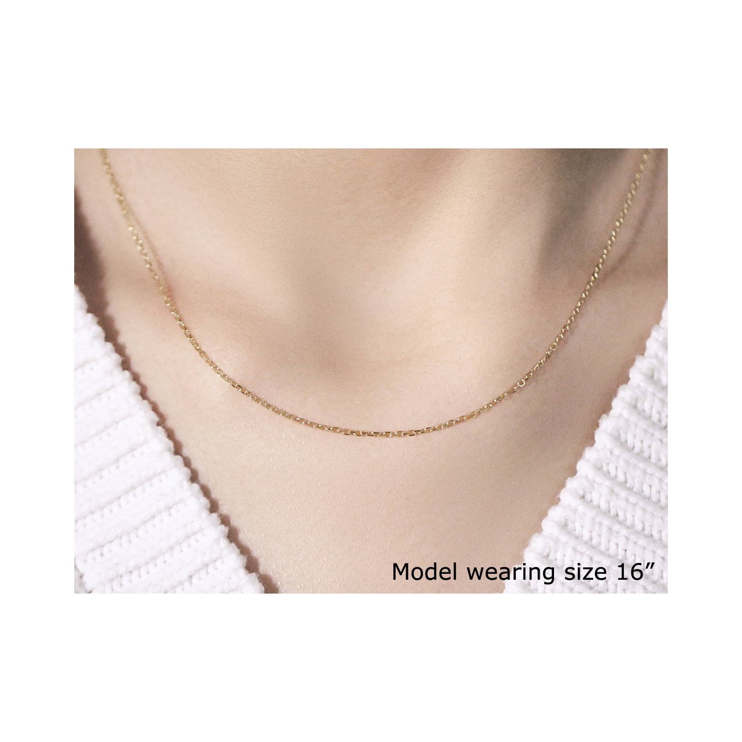 14k Yellow Gold Faceted Cable Link Chain 1.3mm