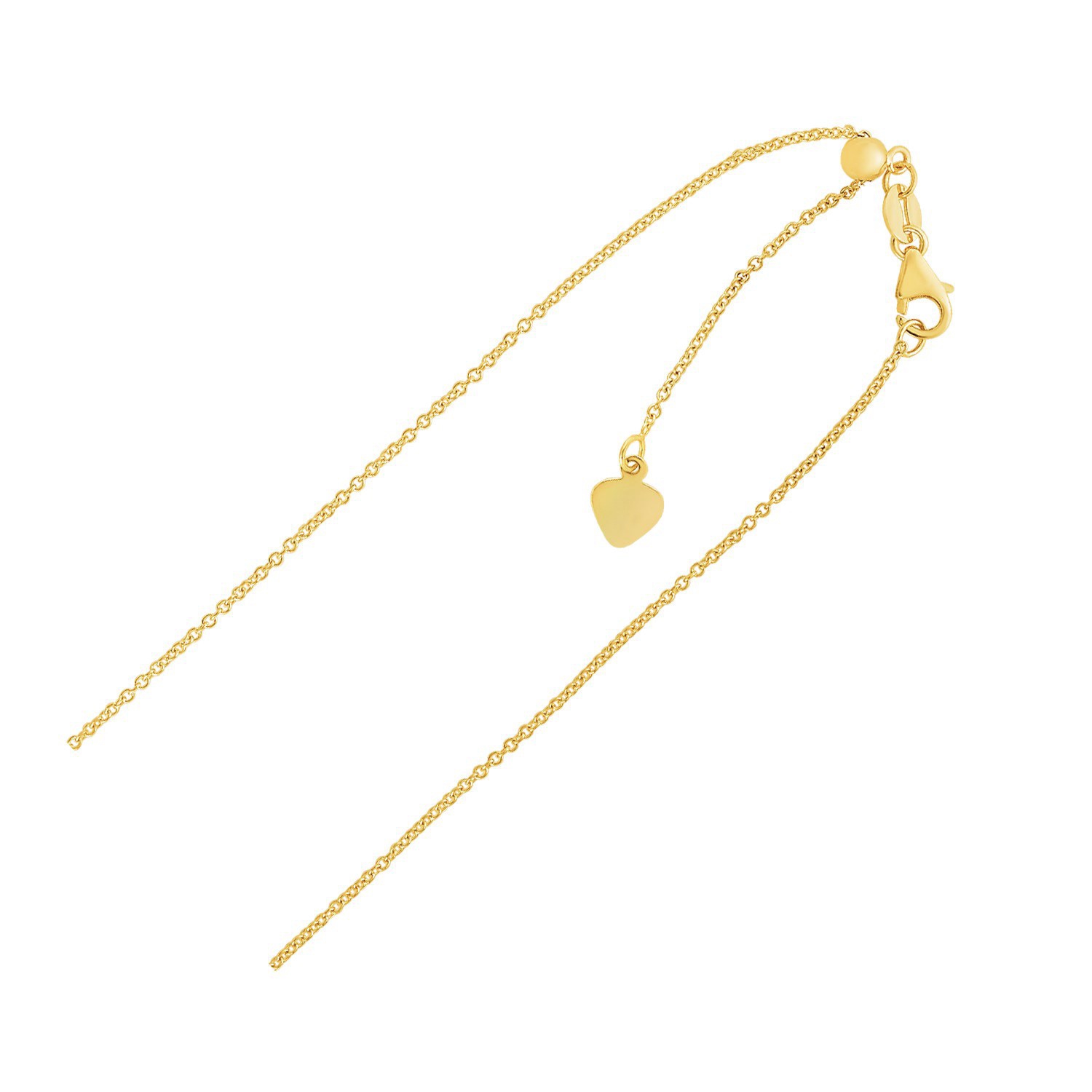 Adjustable Cable Chain in 14k Yellow Gold