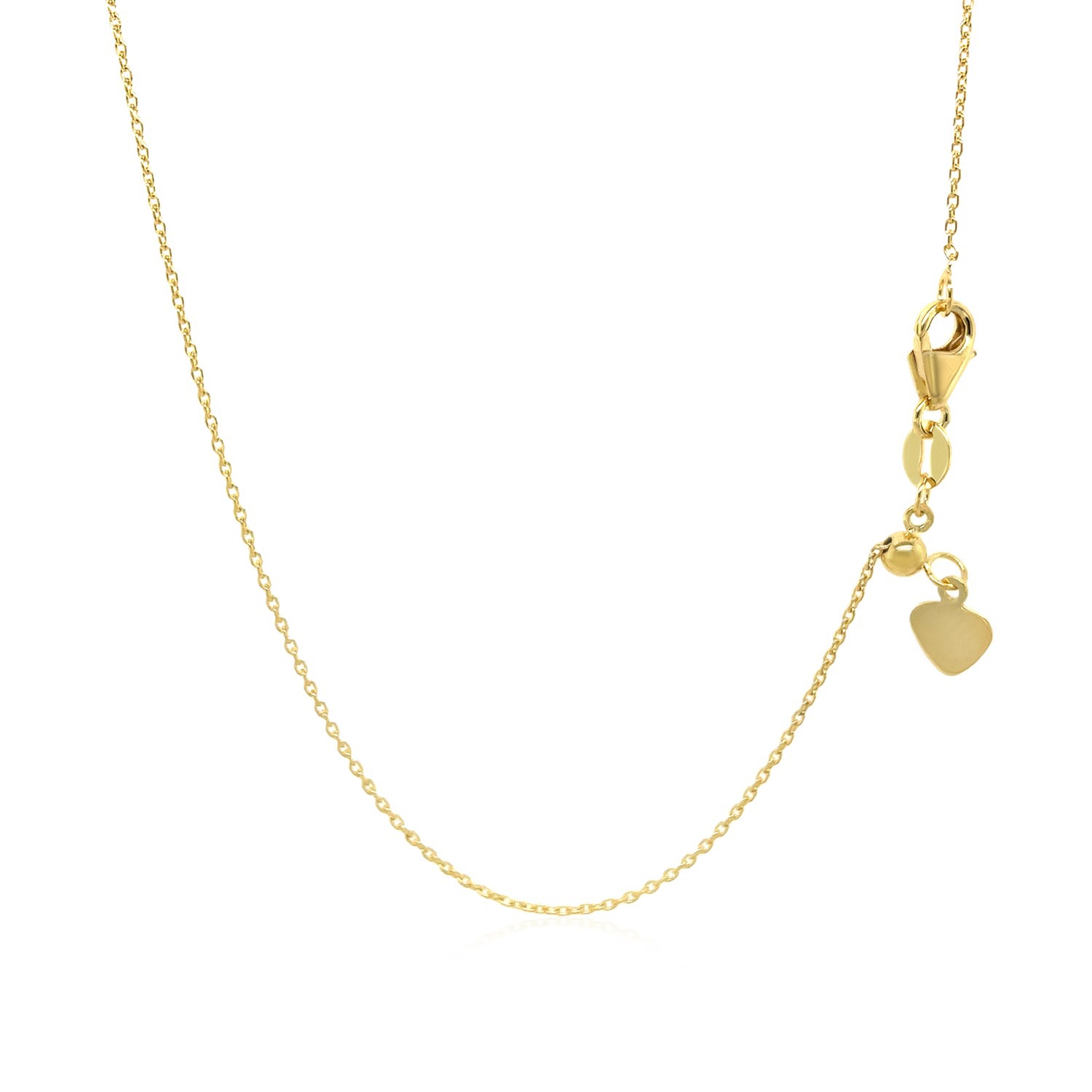 Adjustable Cable Chain in 14k Yellow Gold