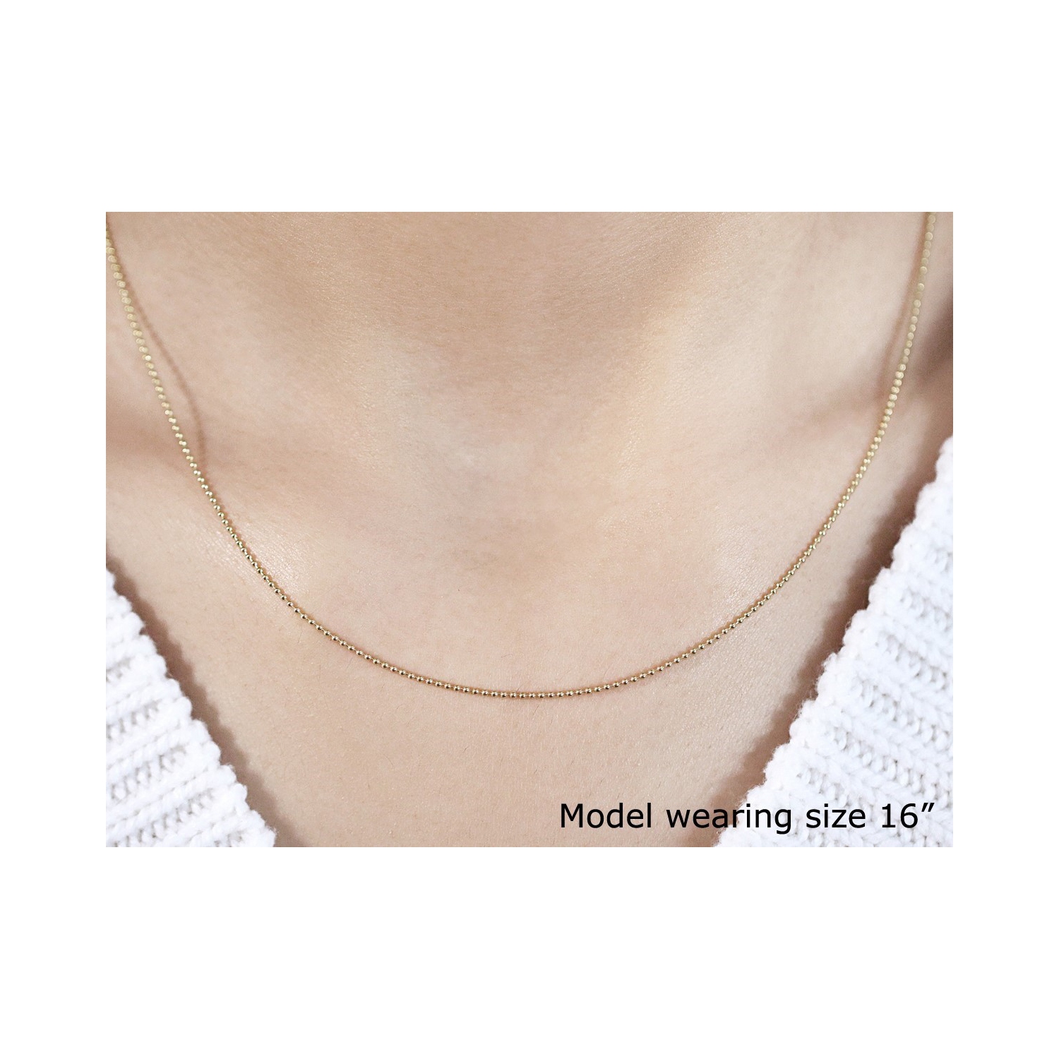 14k Yellow Gold Bead Chain 1.0mm