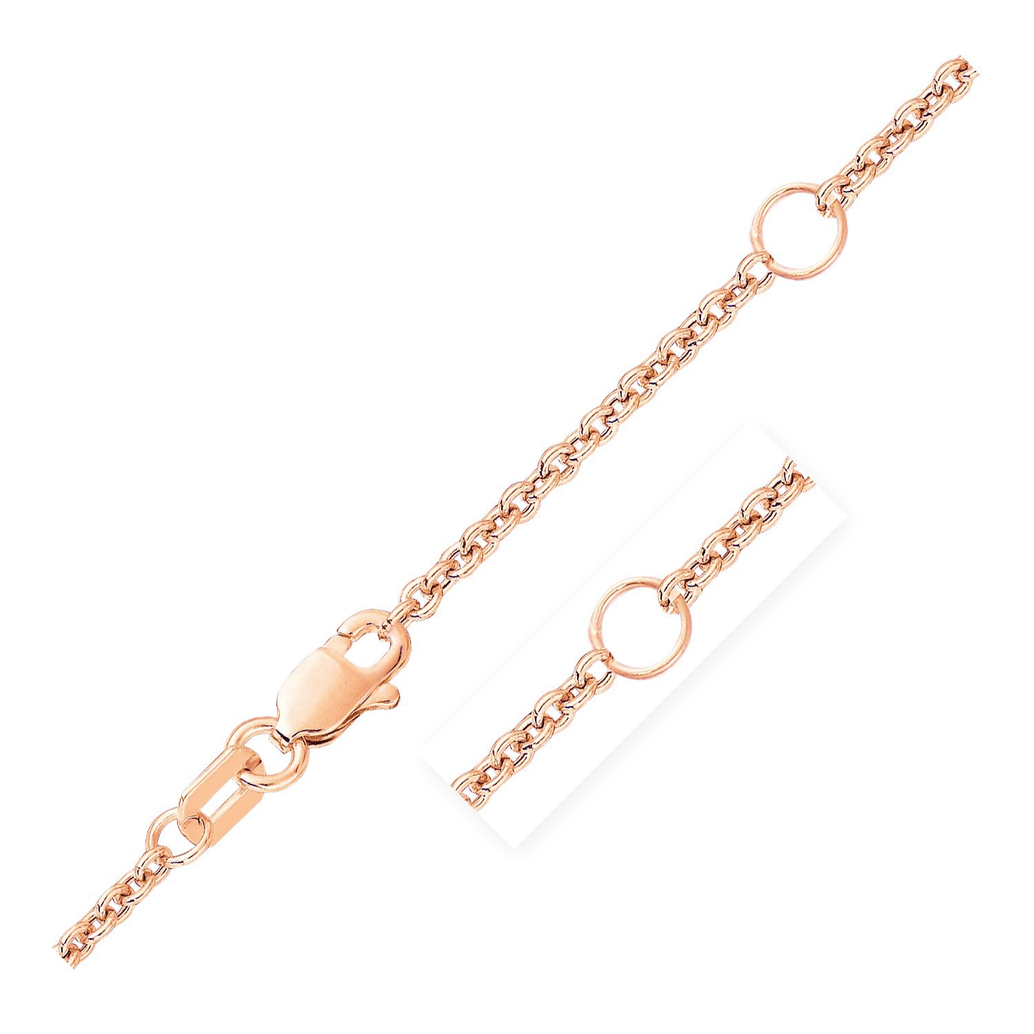 Double Extendable Cable Chain in 14k Rose Gold