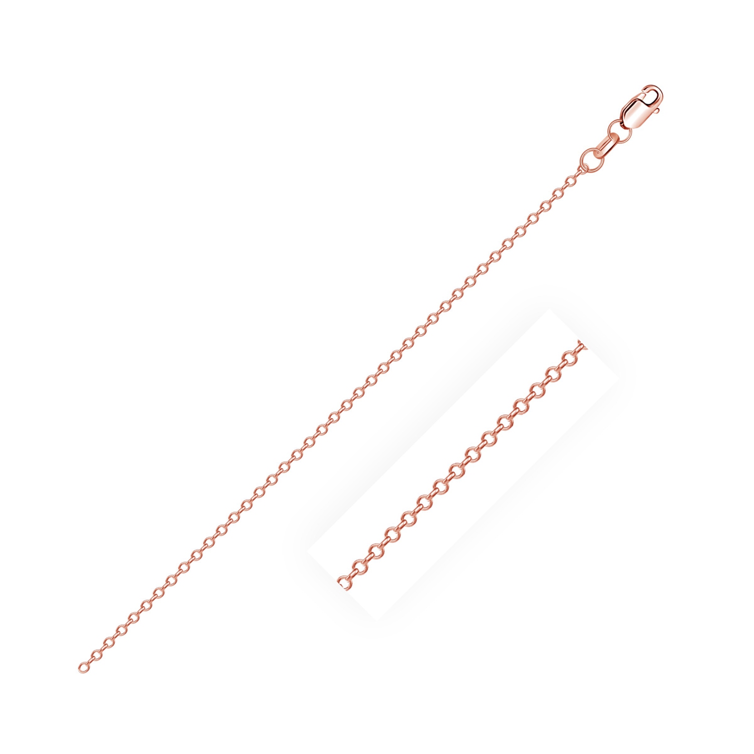 Diamond Cut Cable Link Chain in 14k Rose Gold