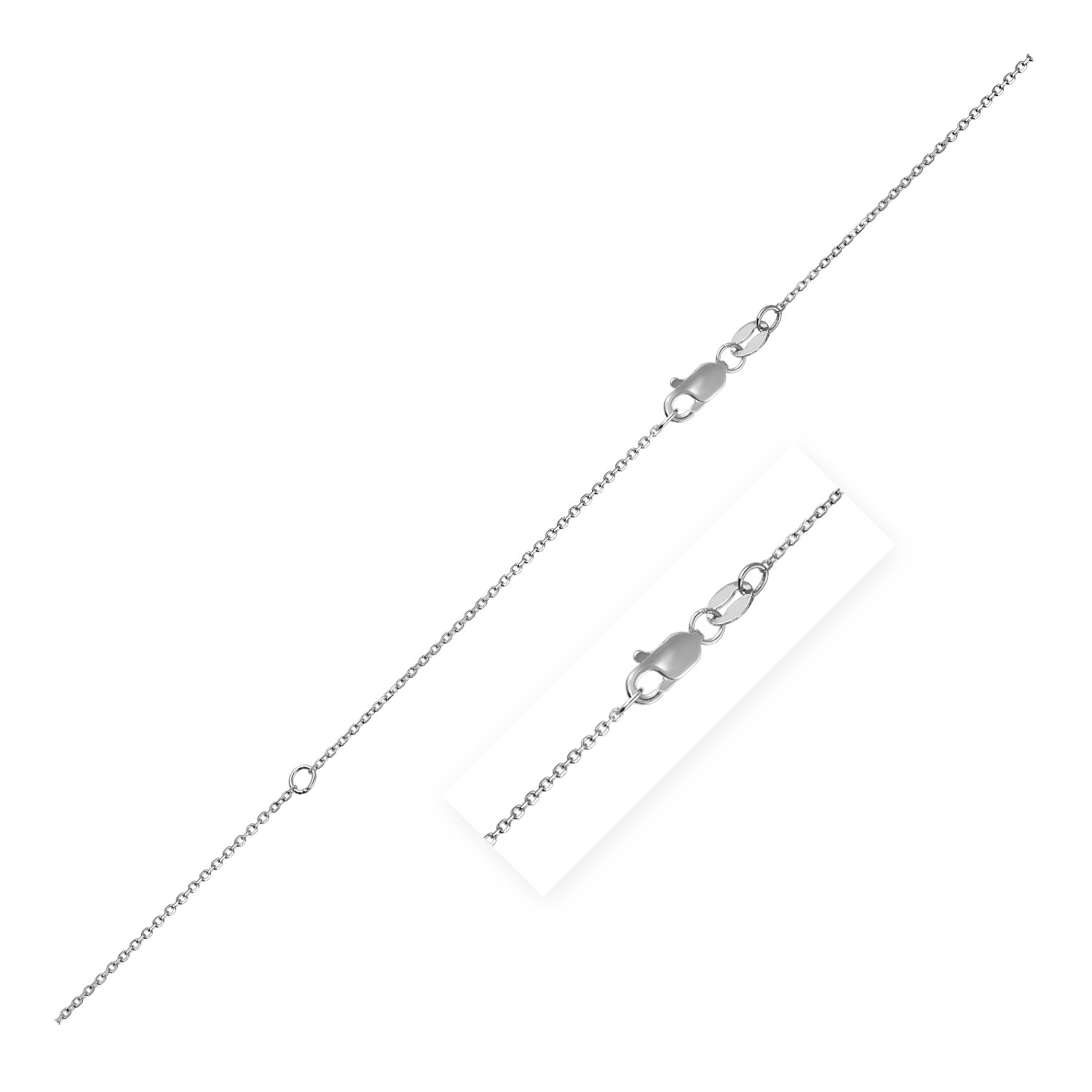 Extendable Cable Chain in 14k White Gold