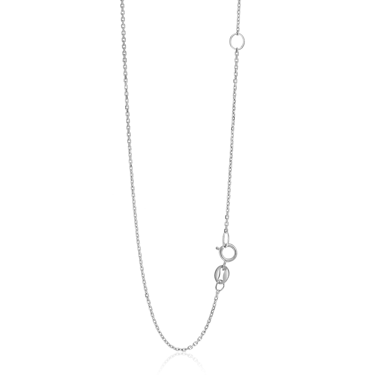 14k White Gold Adjustable Cable Chain 1.1mm