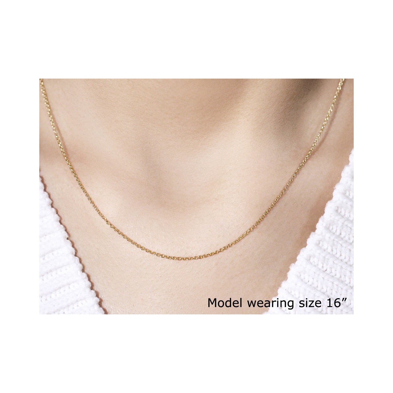 14k Yellow Gold Round Cable Link Chain 1.3mm