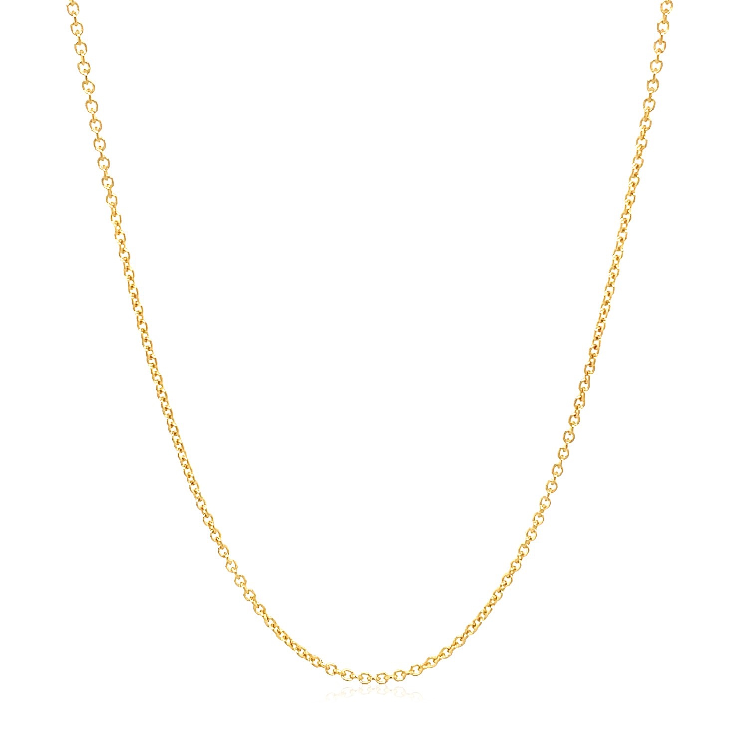 14k Yellow Gold Round Cable Link Chain 1.2mm