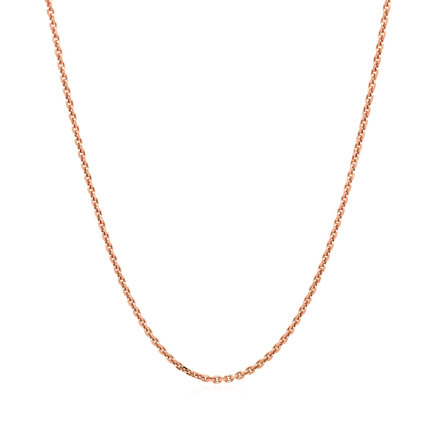 14k Rose Gold Diamond Cut Cable Link Chain 1.3mm