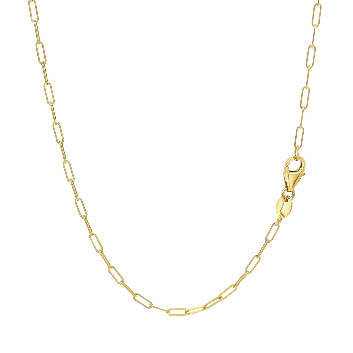 14K Yellow Gold Fine Paperclip Chain