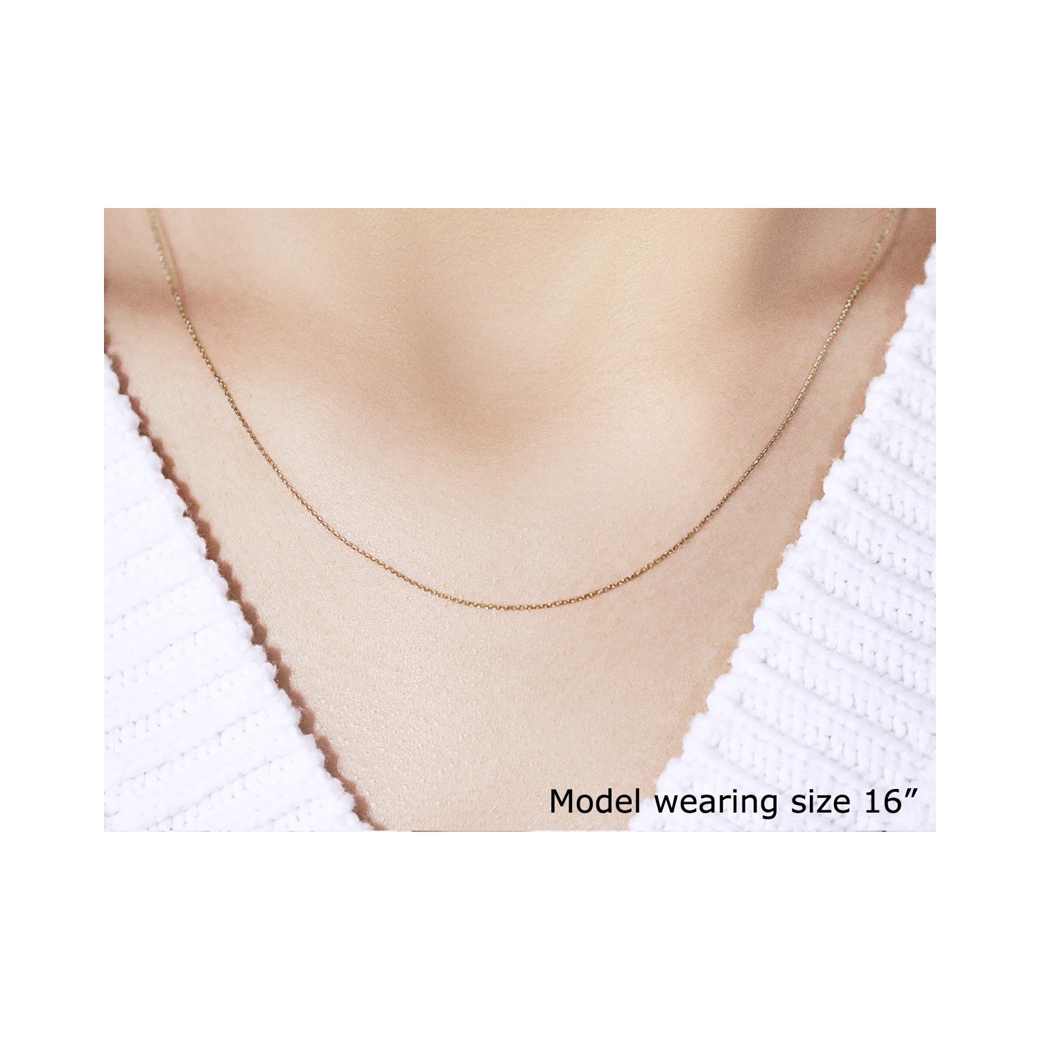 14k Yellow Gold Cable Link Chain 0.5mm