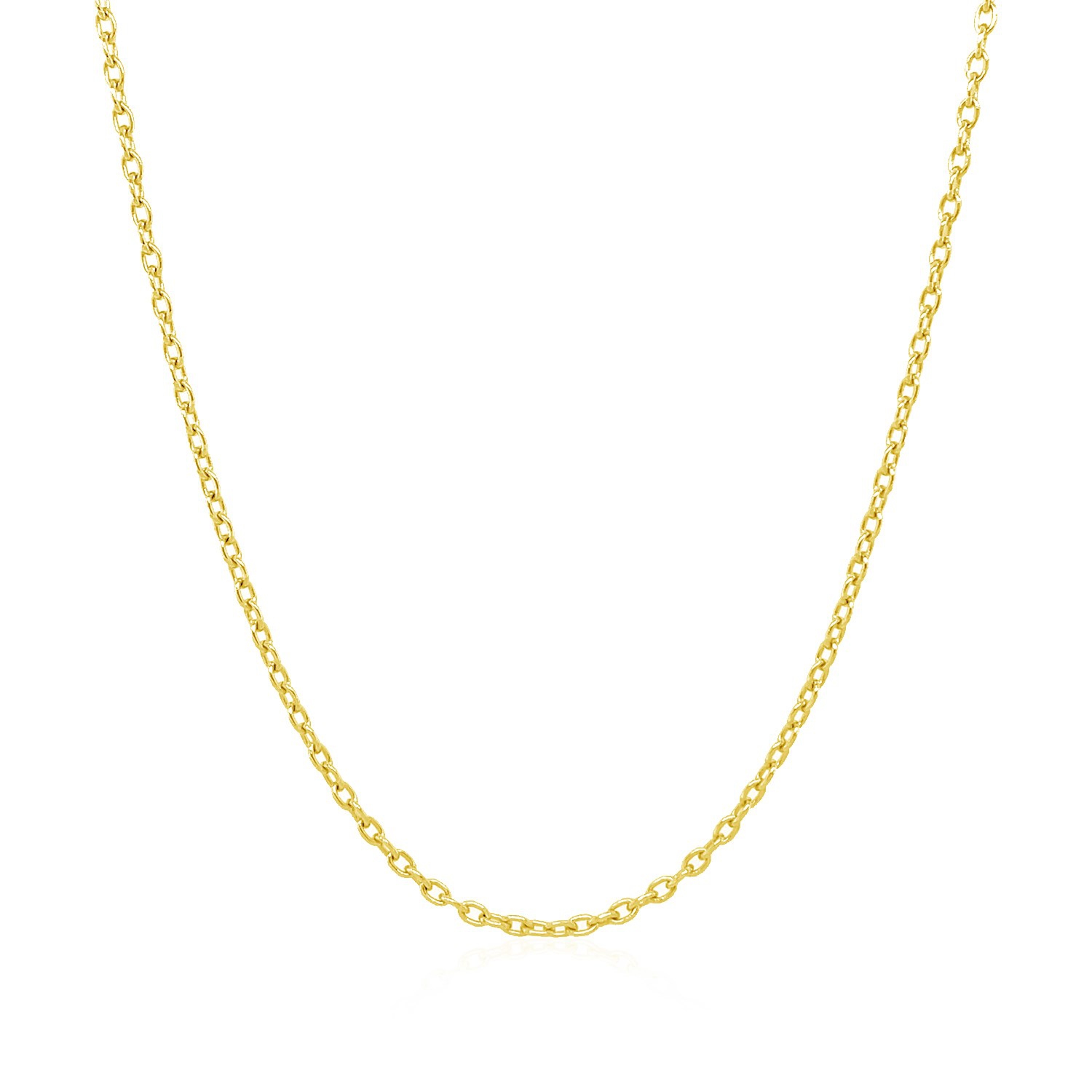 14k Yellow Gold Round Cable Link Chain 1.5mm