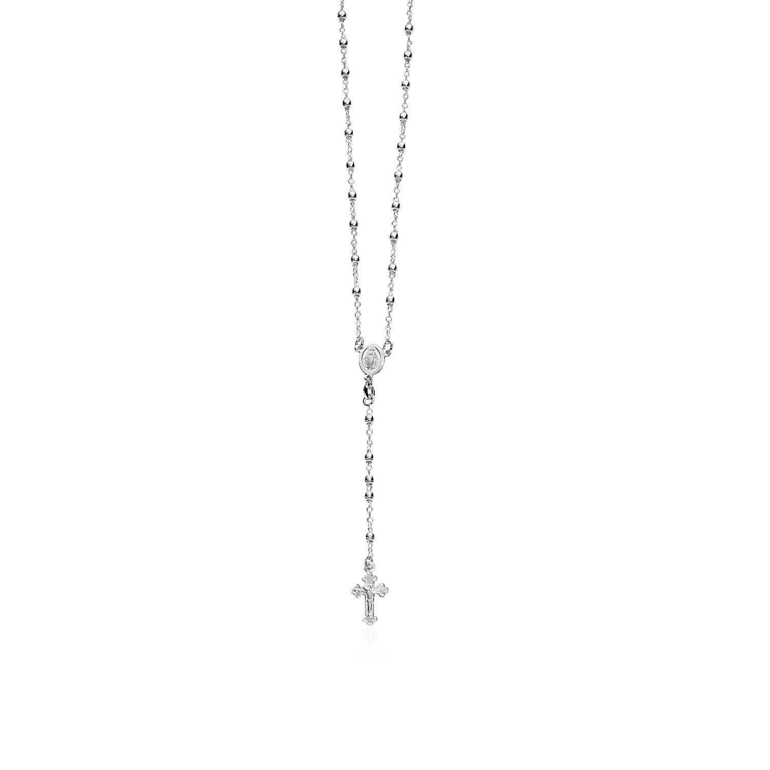 Collier en argent sterling, chaîne Rosaire fine et perles