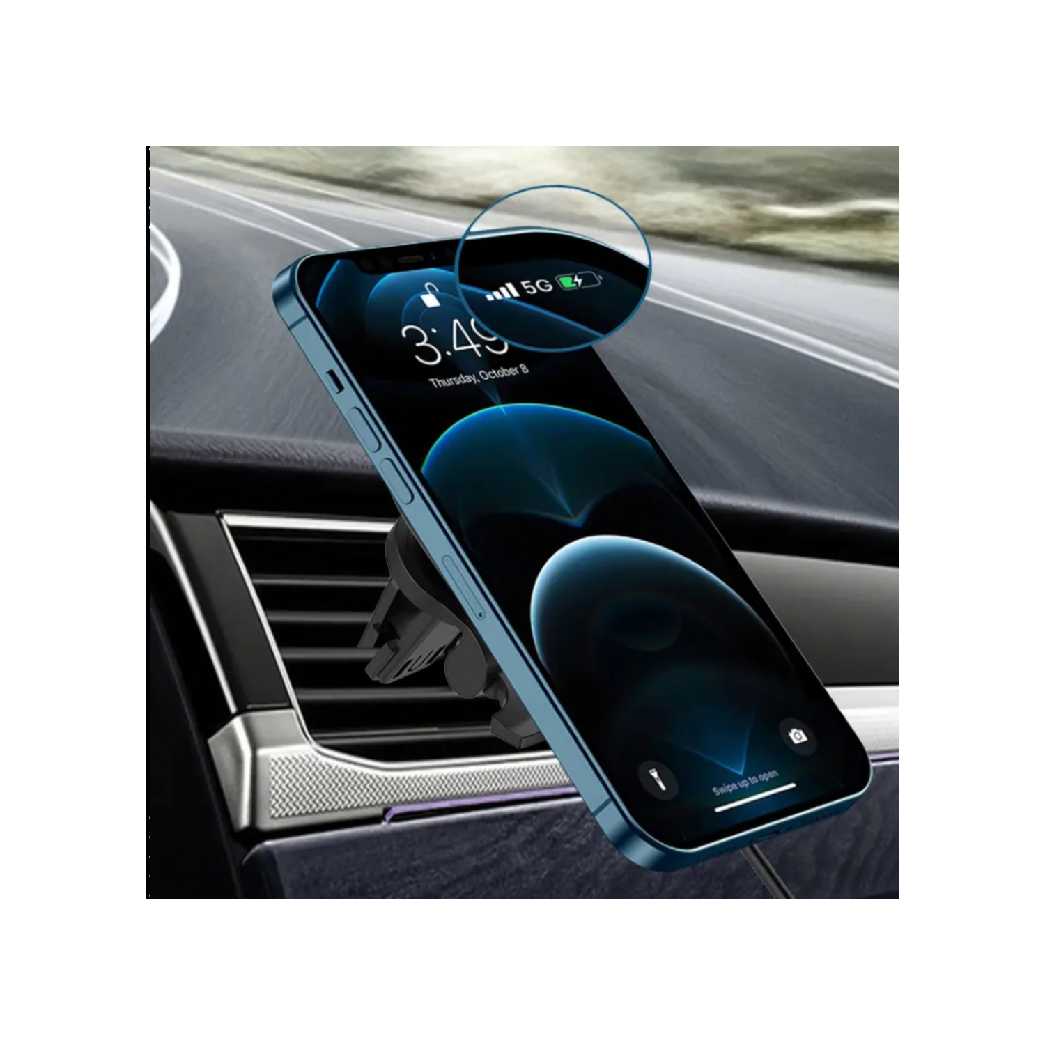 TUTT 15W Qi Magnetic Wireless Car Phone Holder Charger 360° Adjustable Strong Magnetic Compatible with iPhone 15 14 13 12 Pro Plus Max Mini