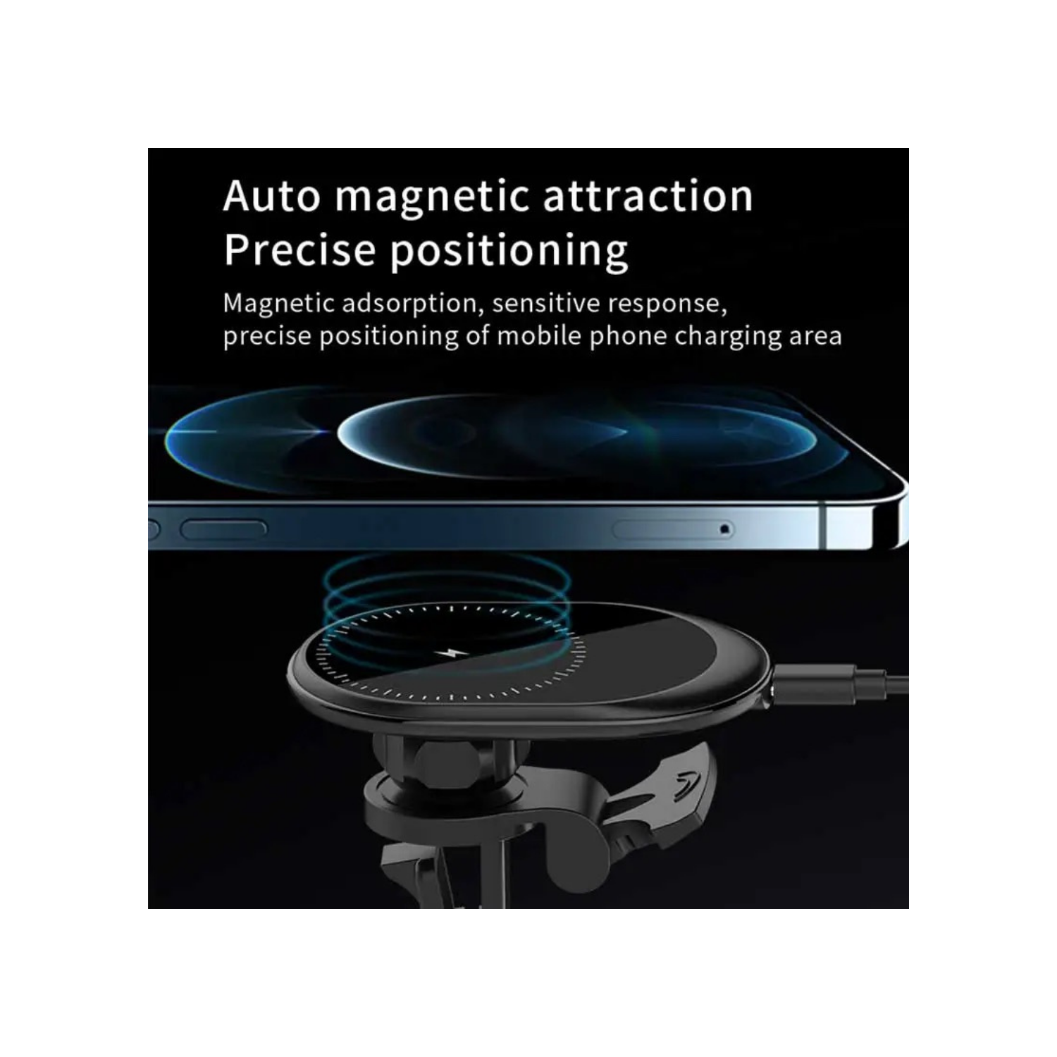TUTT 15W Qi Magnetic Wireless Car Phone Holder Charger 360° Adjustable Strong Magnetic Compatible with iPhone 15 14 13 12 Pro Plus Max Mini