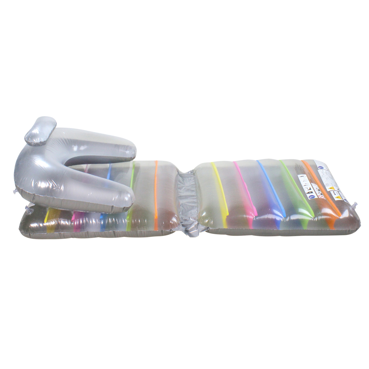 Inflatable Gray Folding Swimming Pool Chaise Lounge, 75-Inch