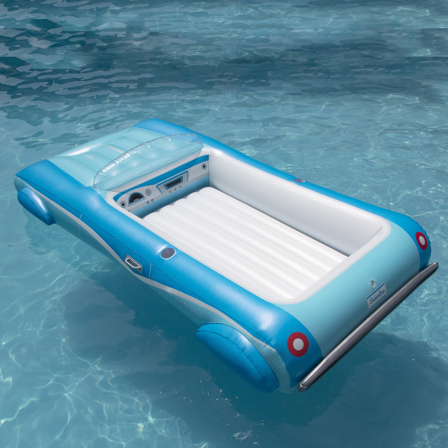 Classic Convertible Car Inflatable Swimming Pool Lounger Float - 8.75' - Blue