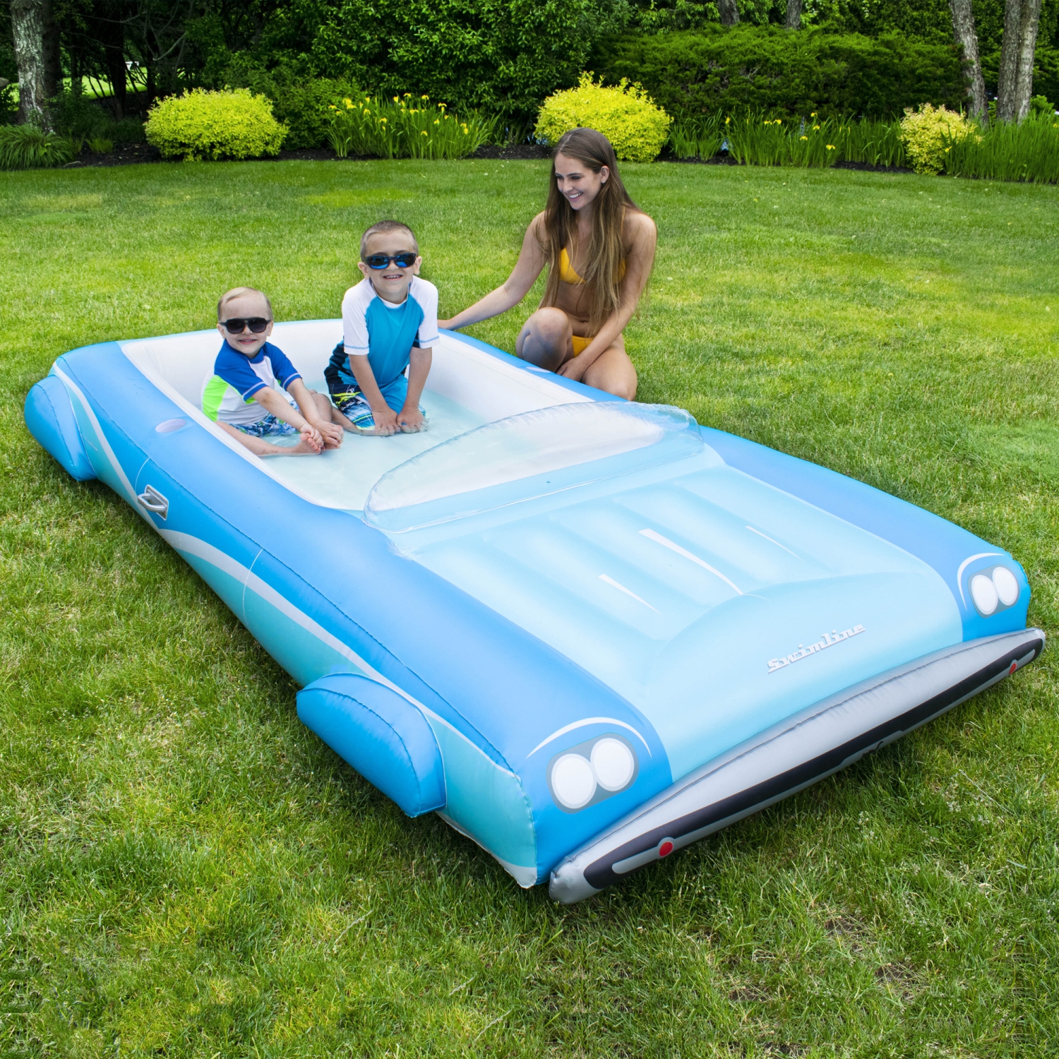 Classic Convertible Car Inflatable Swimming Pool Lounger Float - 8.75' - Blue