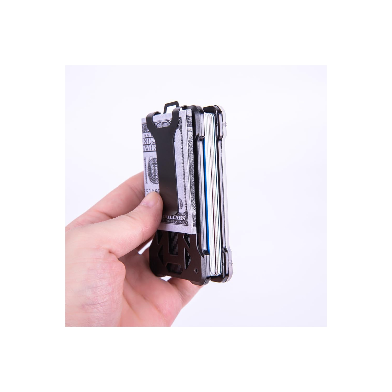 navor Minimalist Wallet with 1 Clear Window ID Badge Holder, Money Clip, RFID Blocking Front Pocket Slim Credit/Business Card Holder Holds up to 15