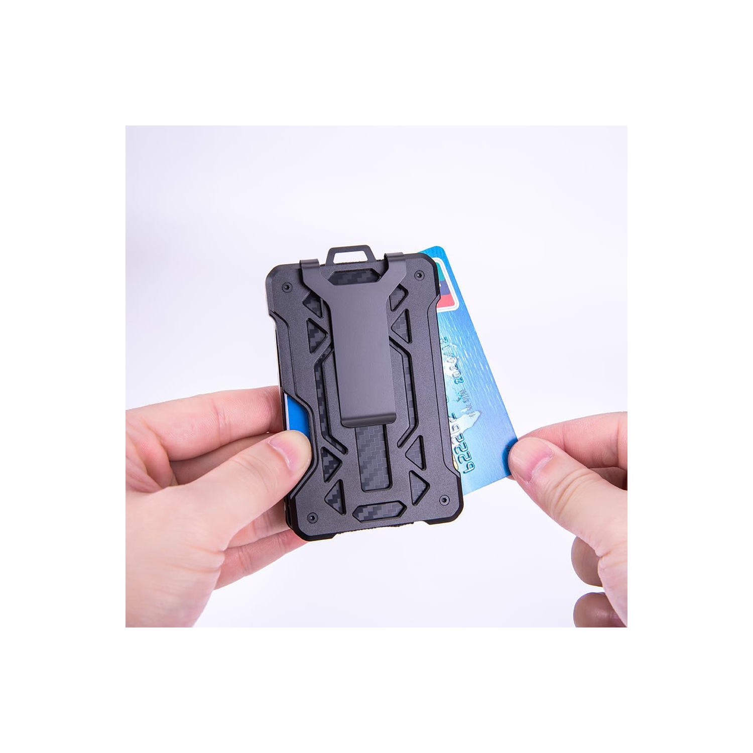 navor Minimalist Wallet with 1 Clear Window ID Badge Holder, Money Clip, RFID Blocking Front Pocket Slim Credit/Business Card Holder Holds up to 15