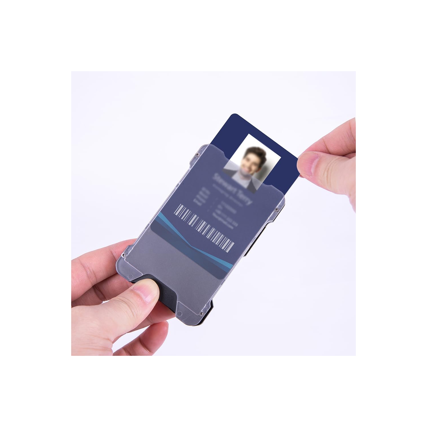 navor Minimalist Wallet with 1 Clear Window ID Badge Holder, Money Clip, RFID Blocking Front Pocket Slim Credit/Business Card Holder Holds up to 15