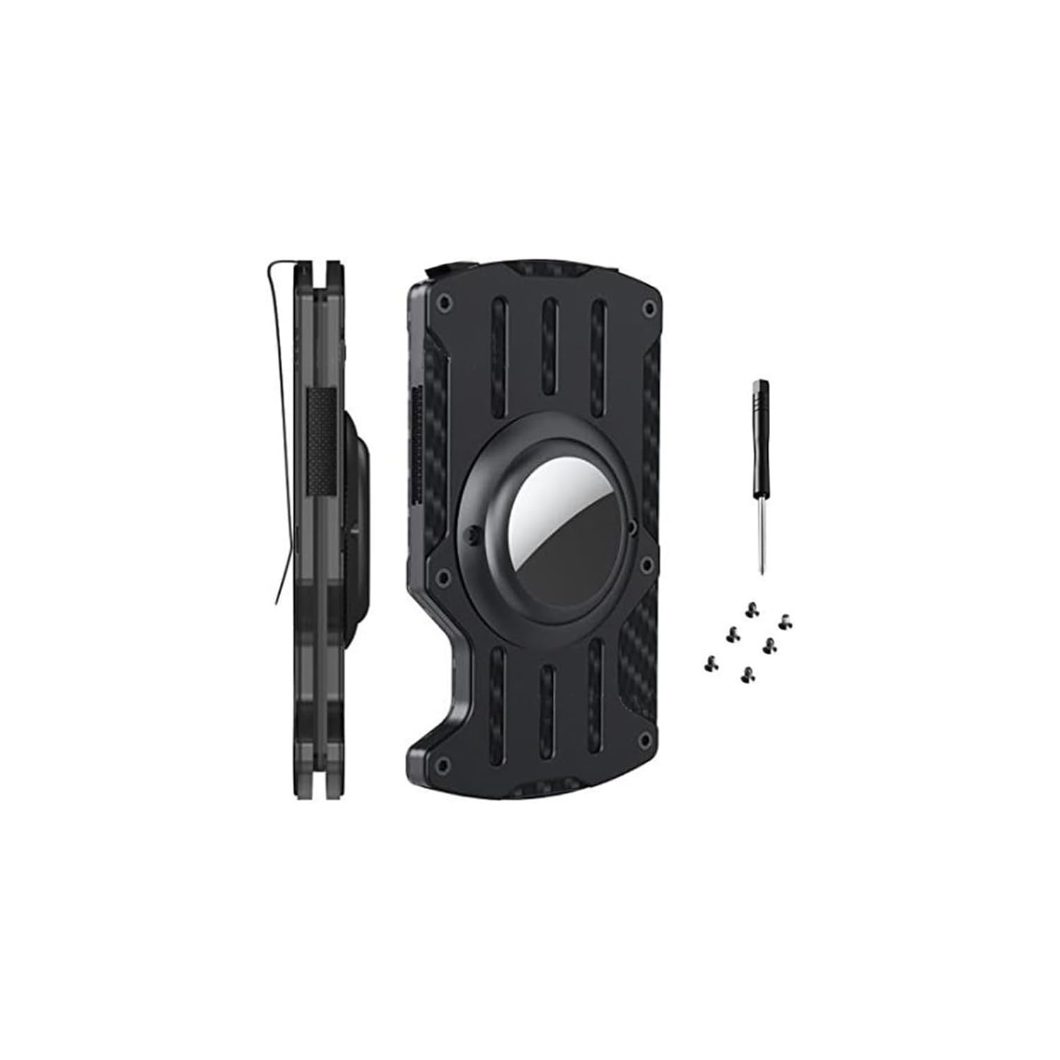 navor Minimalist Wallet with AirTag Holder, Money Clip, RFID Blocking Front Pocket Metal Wallet, Slim Credit/Business Card Holder Holds up to 15