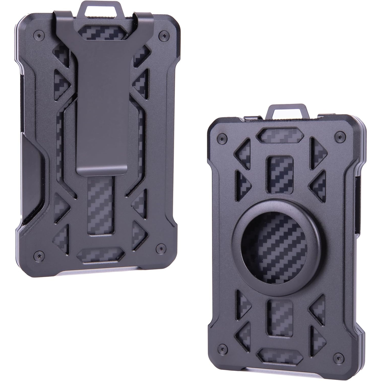 navor Minimalist Wallet with AirTag Holder, Money Clip, RFID Blocking Front Pocket Metal Wallet, Slim Credit/Business Card Holder Holds up to 15