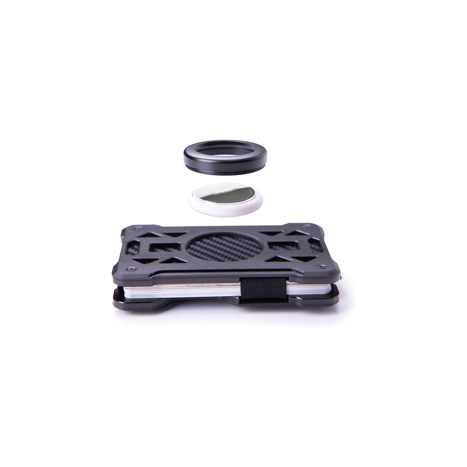 navor Minimalist Wallet with AirTag Holder, Money Clip, RFID Blocking Front Pocket Metal Wallet, Slim Credit/Business Card Holder Holds up to 15