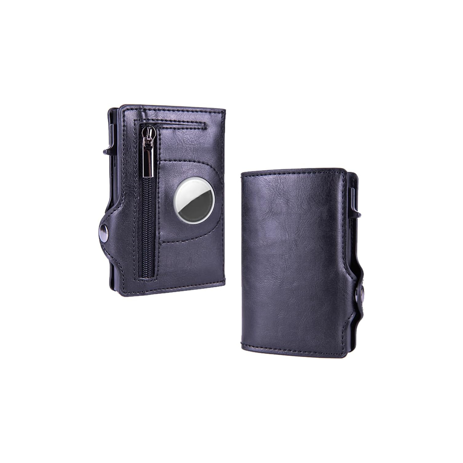 navor Leather Pop-up Slim Wallet with AirTag Holder, RFID Blocking, Card Holder with 1-8 Card Capacity with 1 Coin Pocket, 2 Extra Card slots, 1 Cash