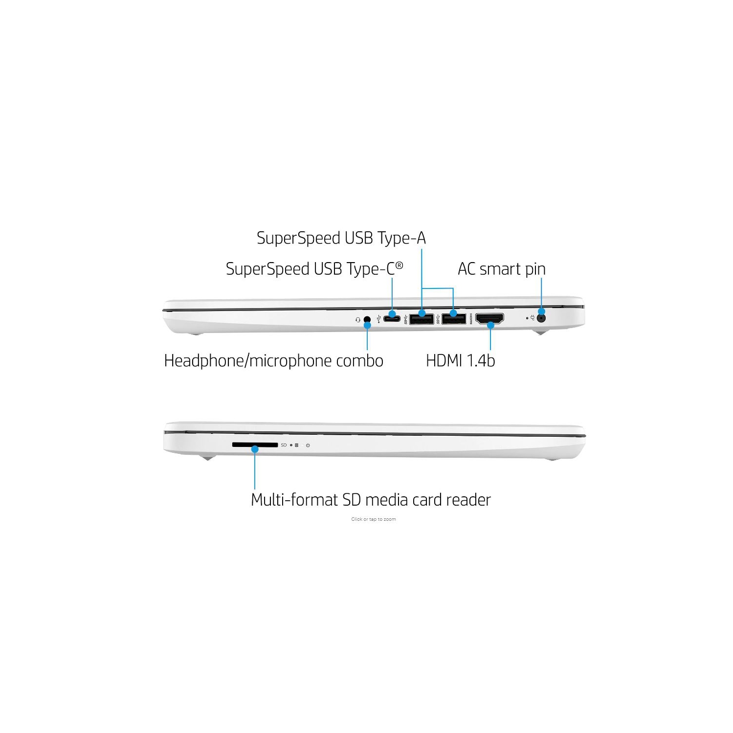 HP Stream 14" HD 1366 x768 Intel N4120 64GB 4GB Window 11 Office 365 White Refurbished Good