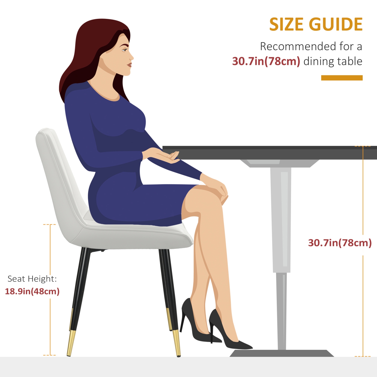 Ensemble de 2 chaises de salle à manger de HOMCOM, chaise de cuisine moderne avec revêtement en similicuir de polyuréthane et pattes en acier,