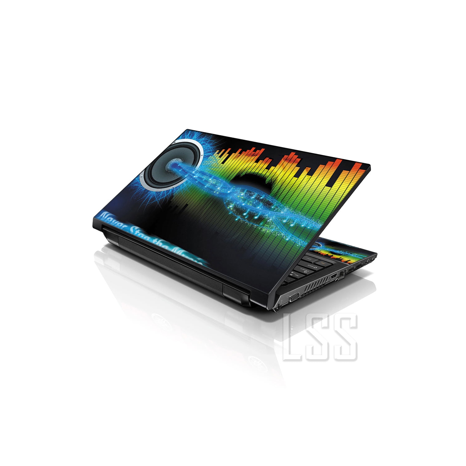 LSS 17 17.3 Inches Laptop Notebook Skin Sticker with 2 Wrist Pads - Reusable Cover Protector Vinyl Sticker Cover Decal Fits 17" - 19" - Musical Vibes