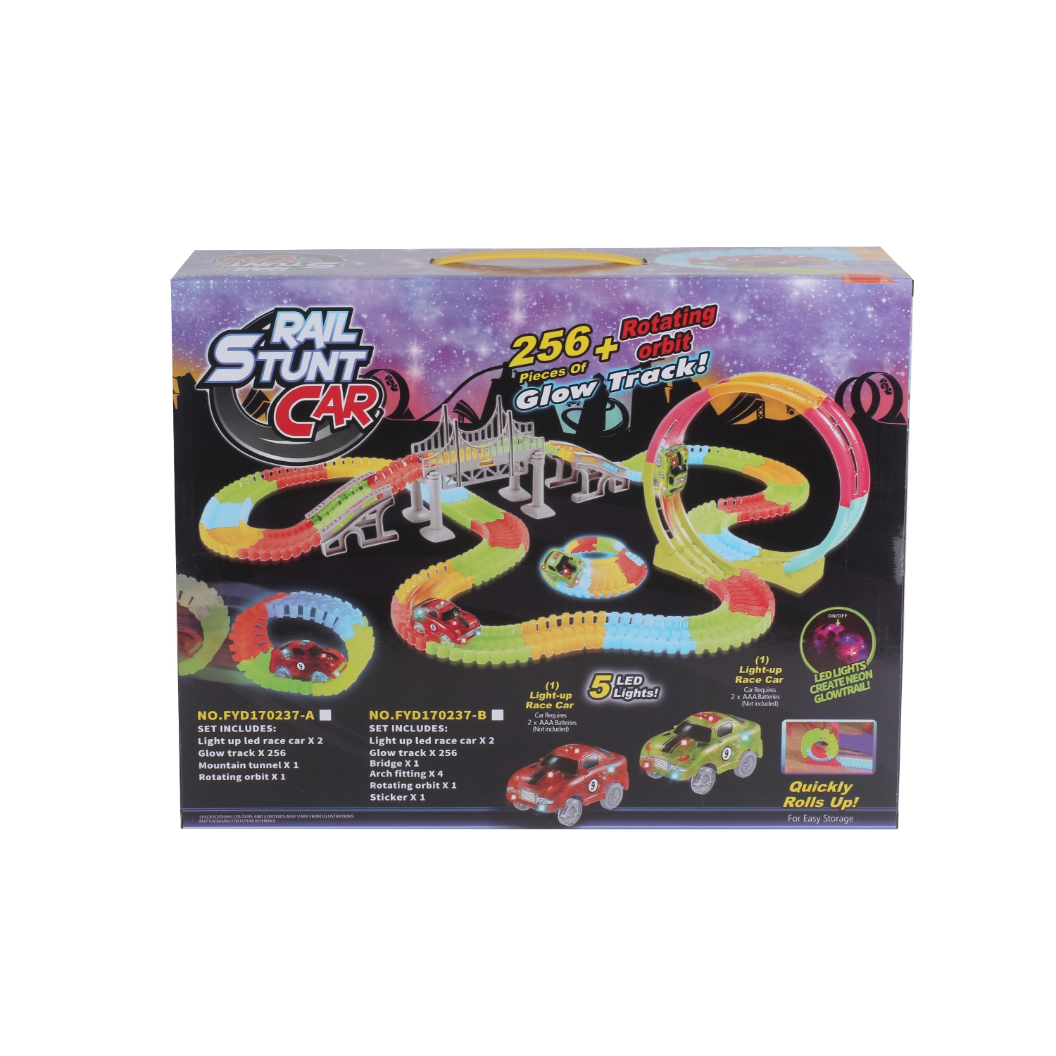 Light up glow track set deals