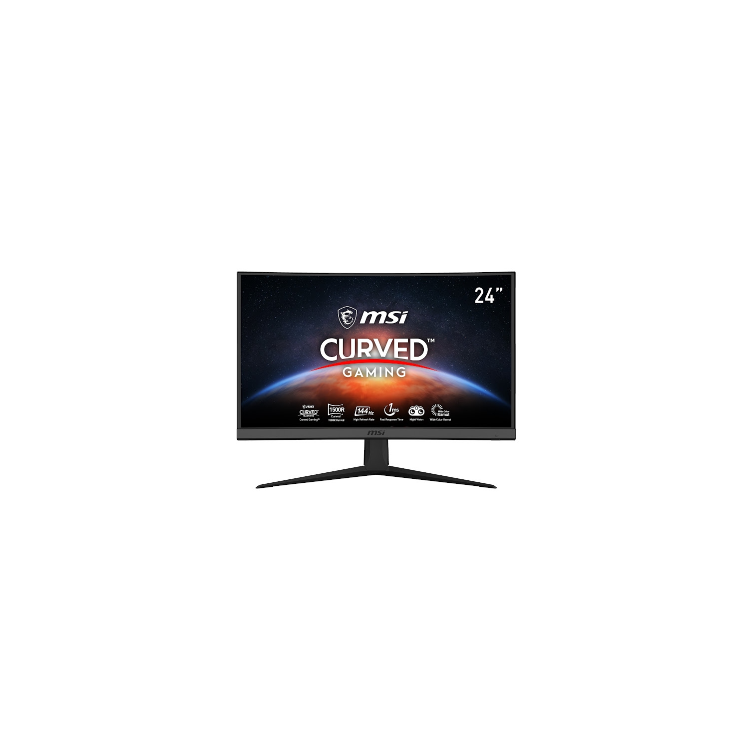 MSI 24" Curved 1500R Gaming Monitor, 180Hz, 1ms, 1920 x 1080 (FHD), 16:9 VA, TILT, VESA, Frameless, Adaptive sync, G2422C