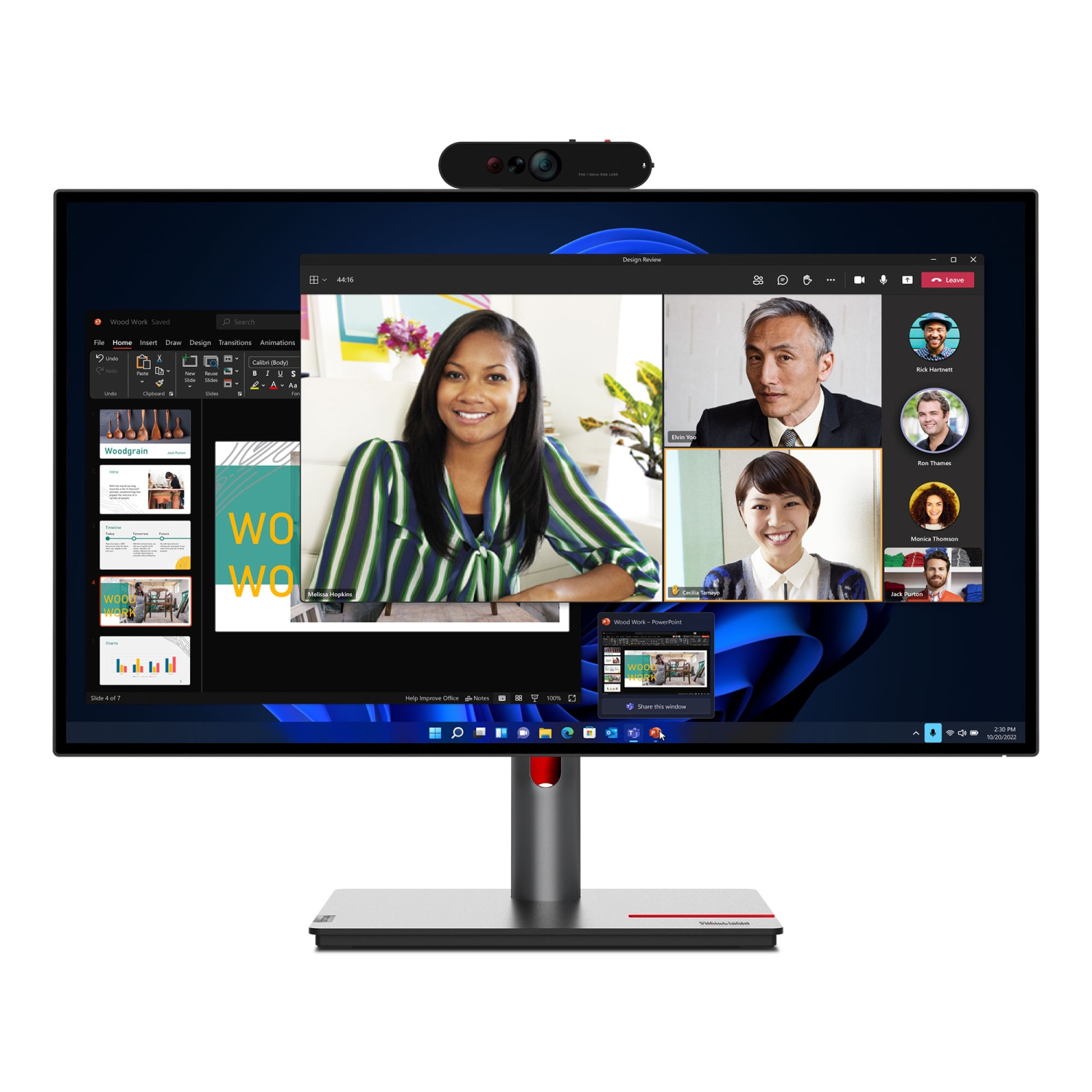 Lenovo ThinkVision P27q-30 27 inch Monitor with ThinkVision MC60 Monitor webcam