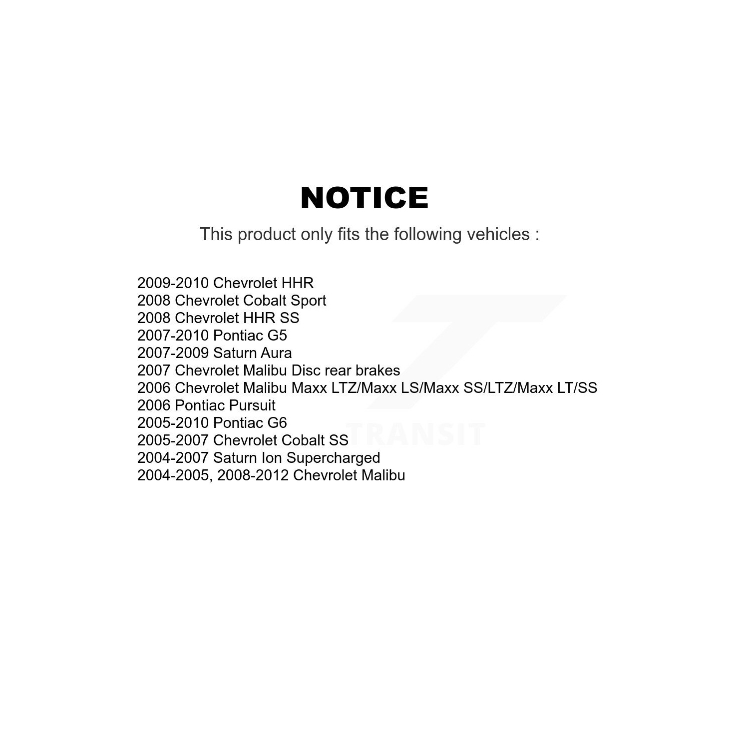 Rear Semi-Metallic Disc Brake Pads PPF-D1033 For Chevrolet Malibu Pontiac Cobalt G5 G6 Saturn Ion