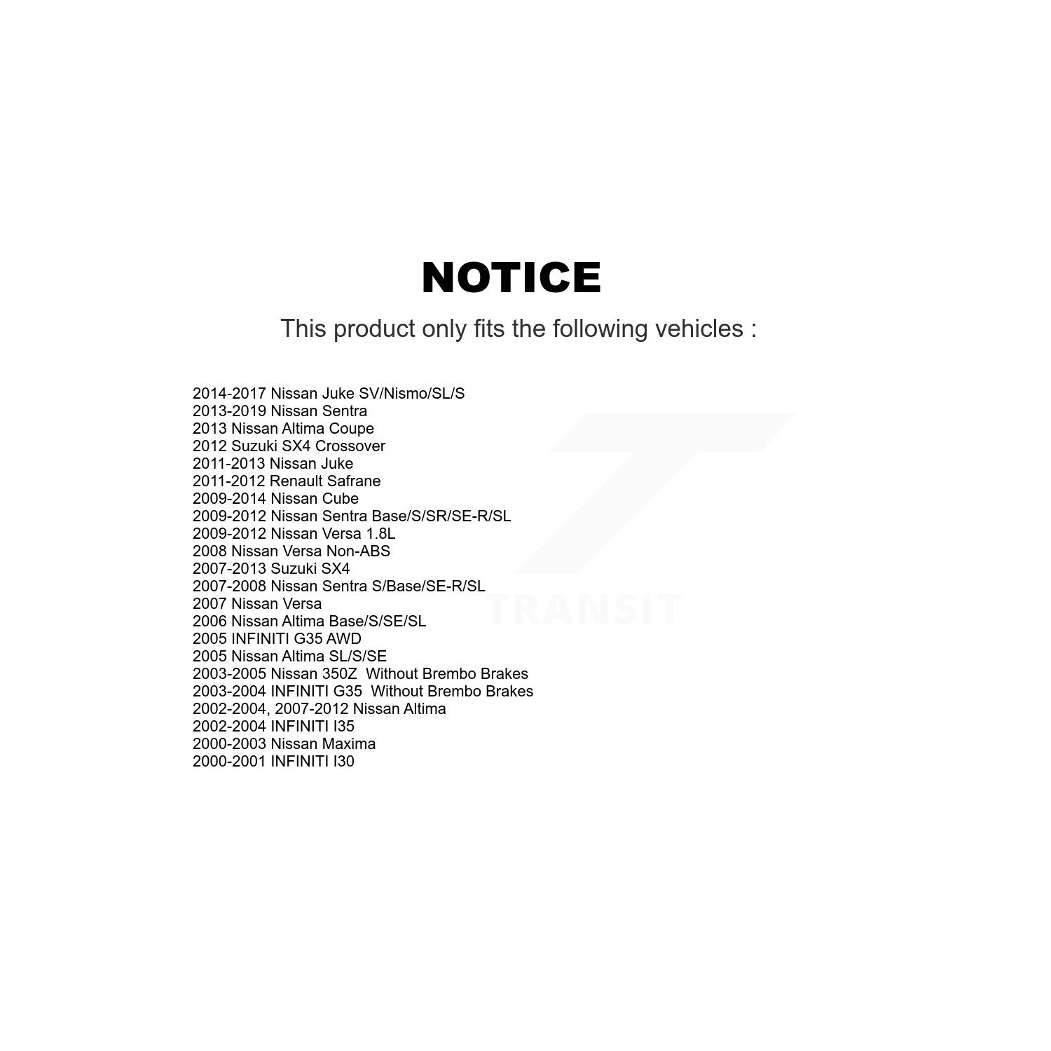 Plaquettes de frein à disque semi-métalliques avant SIM-815 pour Nissan Sentra Altima Versa Juke Suzuki SX4 INFINITI