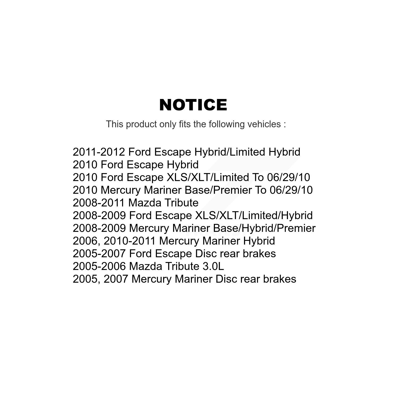 Plaquettes de frein avant en céramique CMX-D1047 pour Ford Escape Mazda Tribute Mercury Mariner