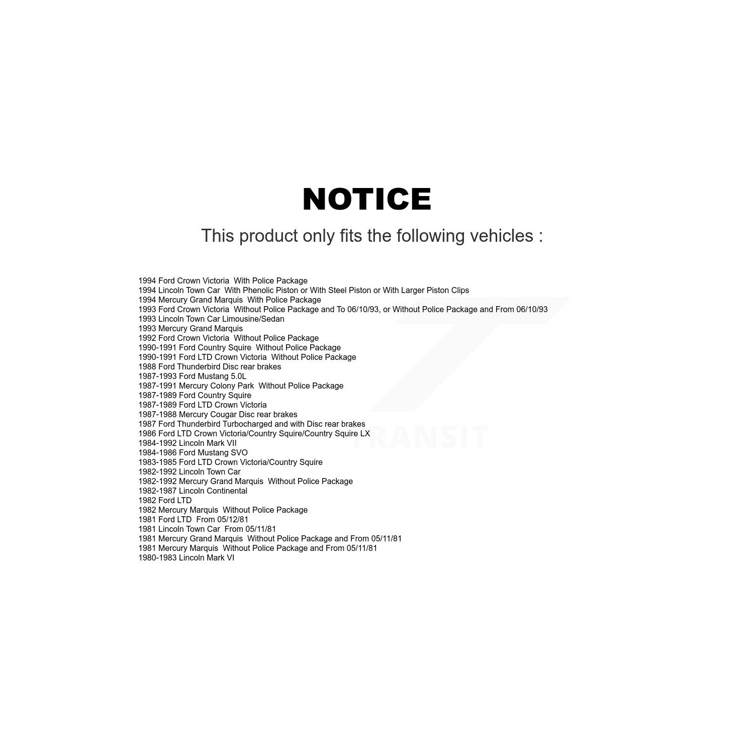 Front Semi-Metallic Disc Brake Pads SIM-199 For Ford Mustang Lincoln Mercury Town Car Grand Marquis