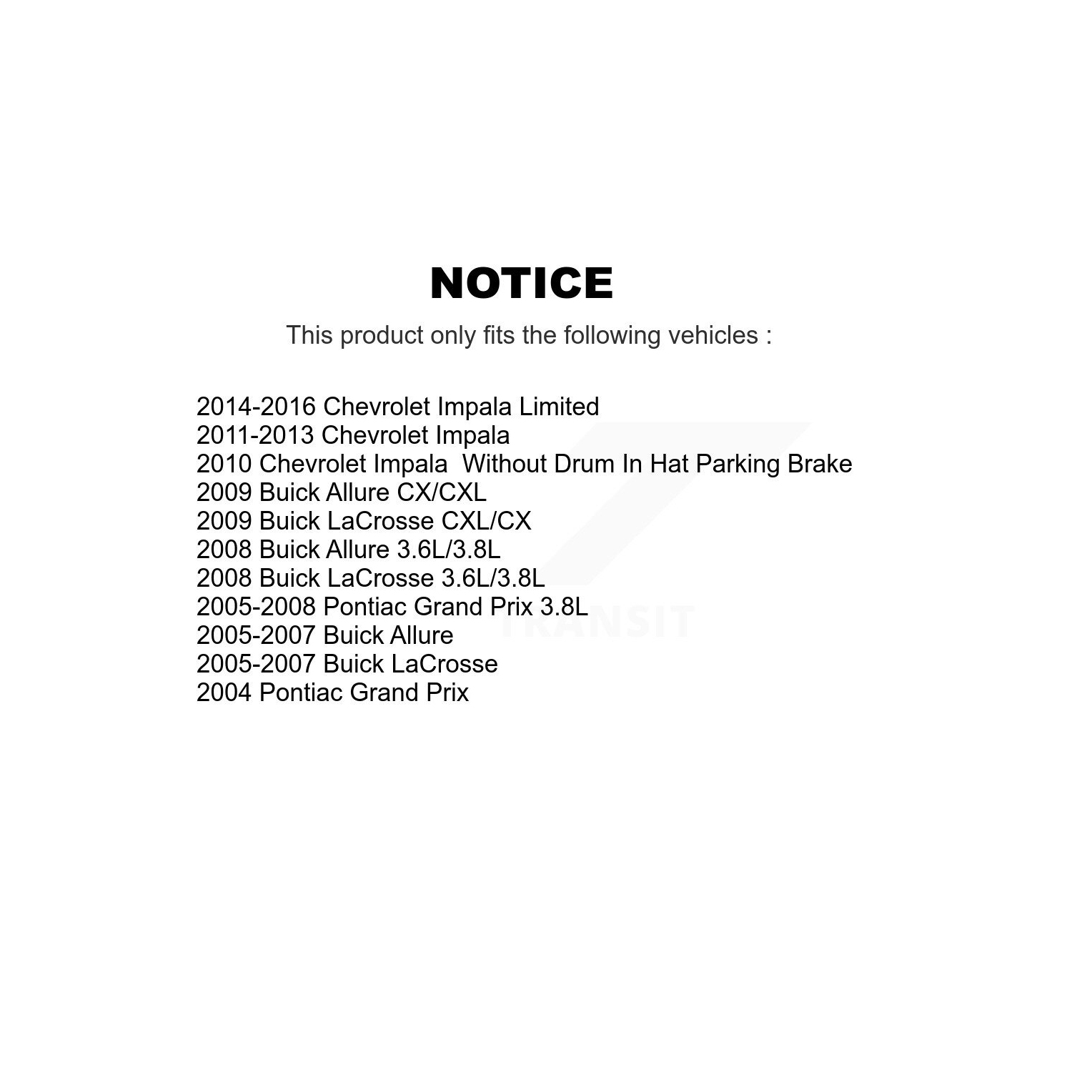 Rear Semi-Metallic Disc Brake Pads PPF-D999 For Chevrolet Impala Buick LaCrosse Pontiac Grand Prix