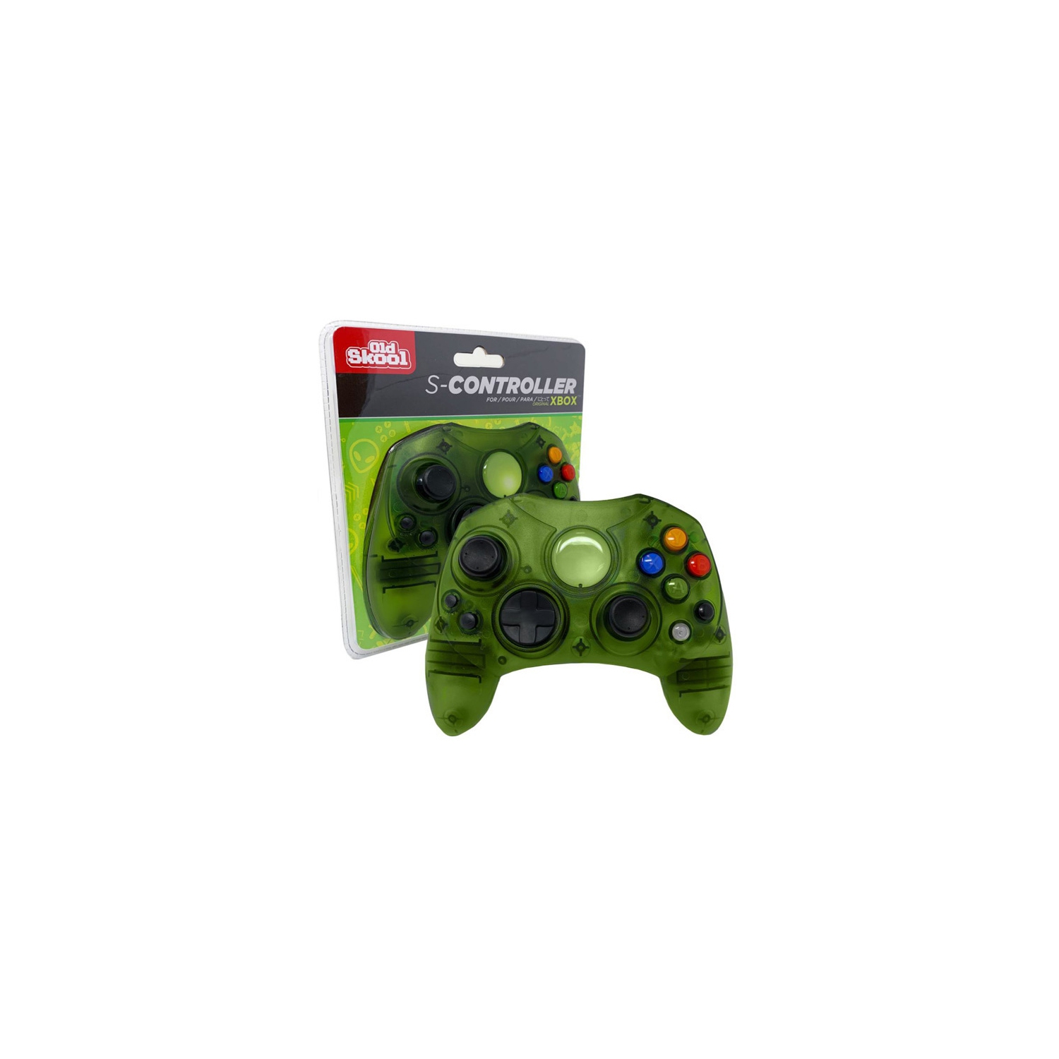Clear Green Wired S Type Controller for Xbox