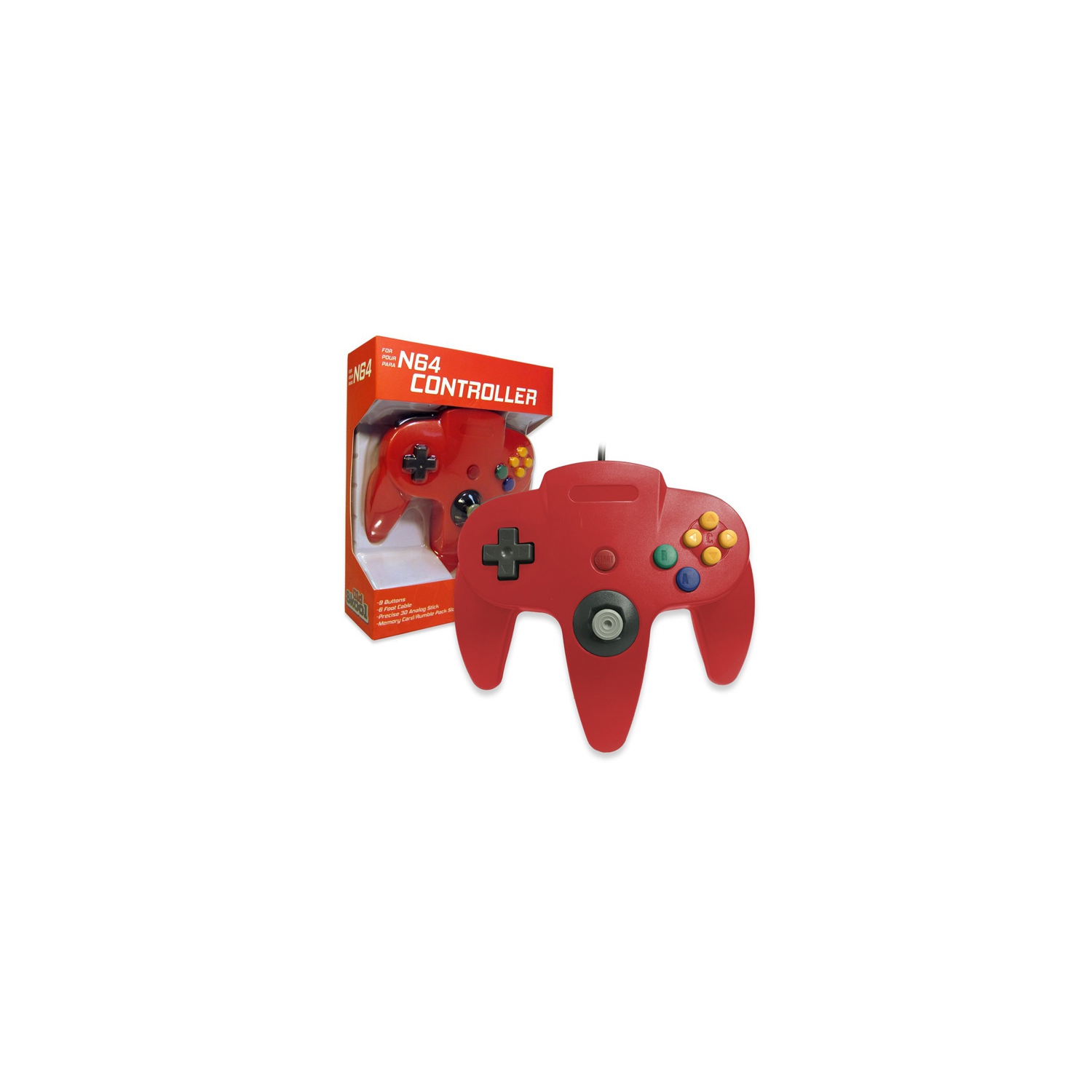 Red Wired N64 Controller [Old Skool]