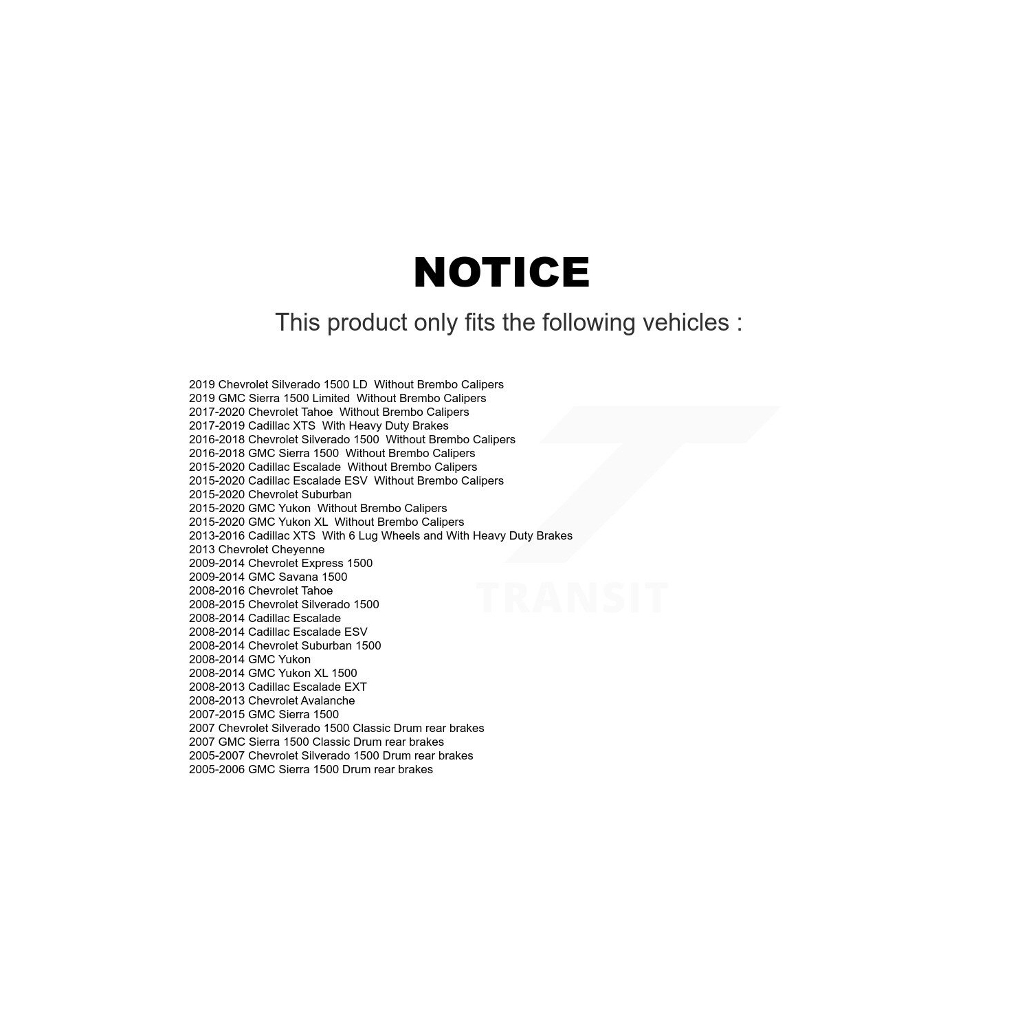 Plaquettes de frein à disque semi-métalliques avant NWF-ASD1363 pour Chevrolet GMC Sierra 1500 Silverado Cadillac XL