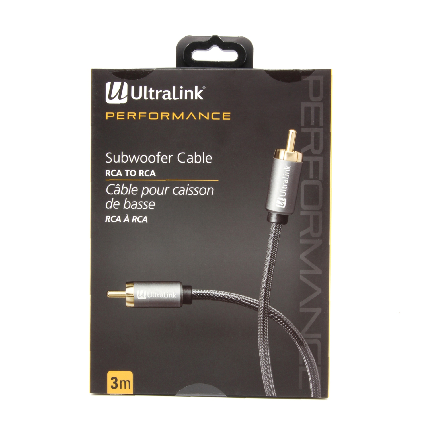 Câble de haut-parleur d'extrêmes graves 3 M RCA ULP2SW3 d'Ultralink - RCA à RCA