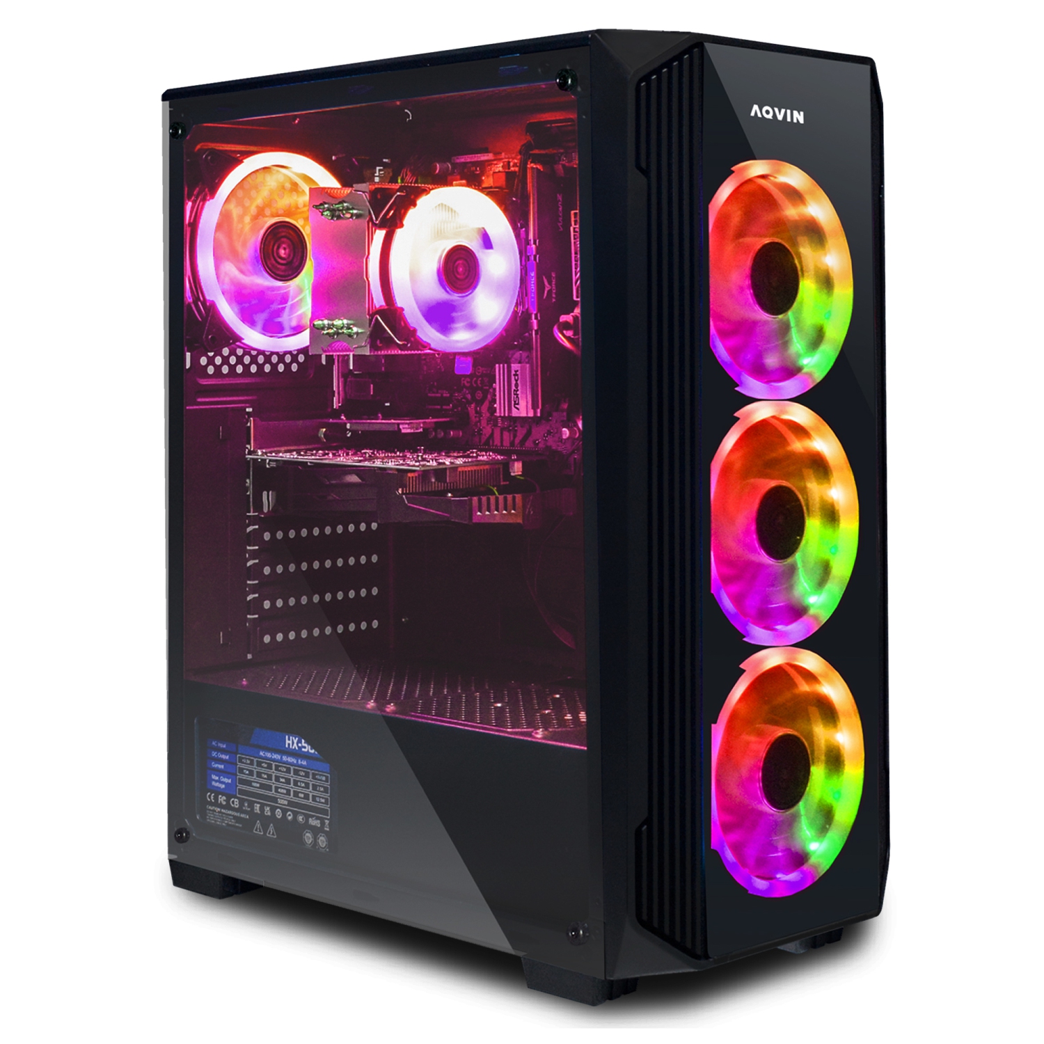 AQVIN ZForce Tower Desktop Computer Gaming PC - RGB (Intel Core i5/ 32GB DDR4 RAM/ 2TB SSD (fast boot)/ GeForce GTX 1660 Super 6GB/ Windows 11/ Gaming Keyboard and Mouse/ WIFI)