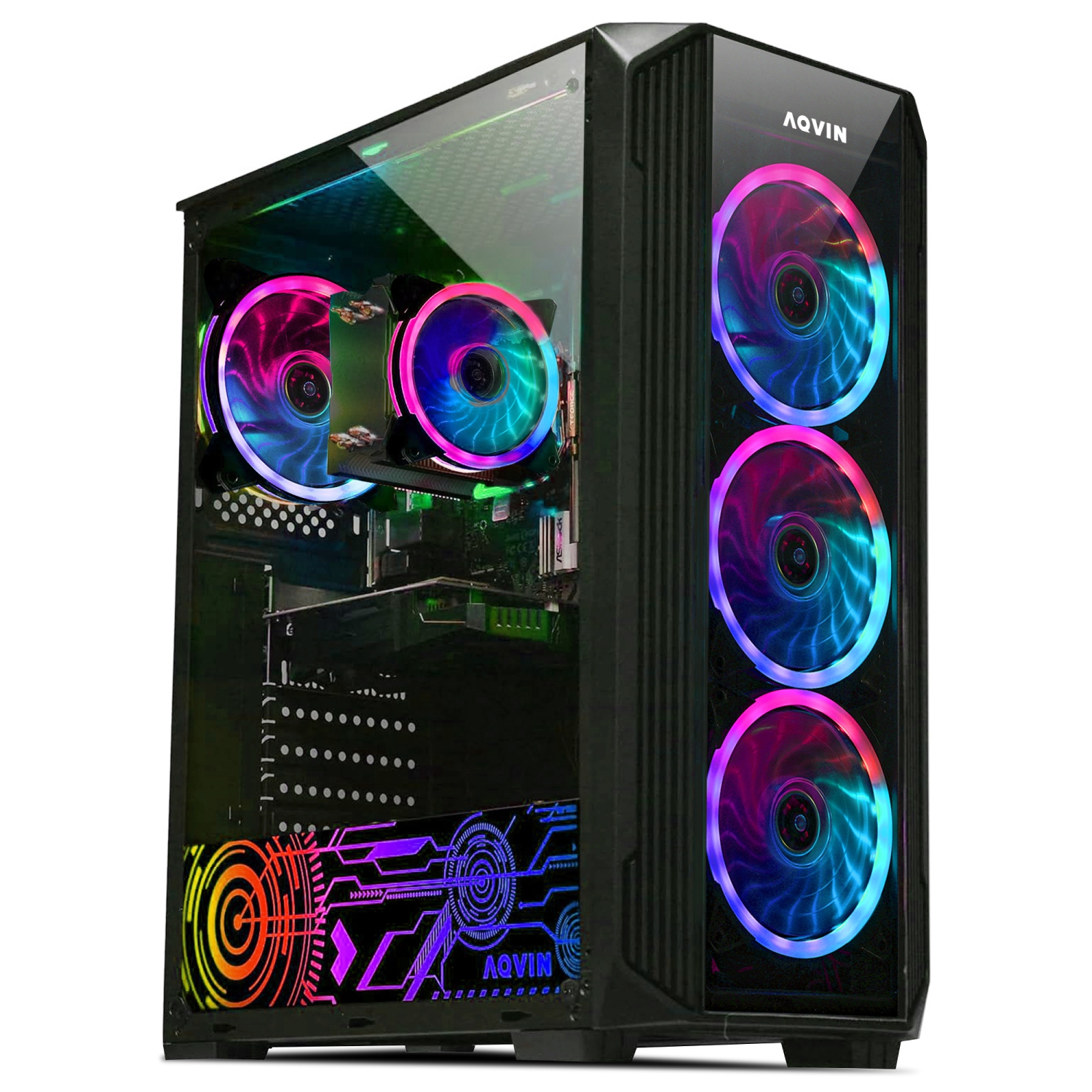 Gaming PC AQVIN ZForce Desktop Tower Computer - Intel Core i5 Processor up to 4.0GHz 16GB DDR4 RAM 512GB SSD Nvidia GeForce RTX 5060 8GB GDDR7 HDMI