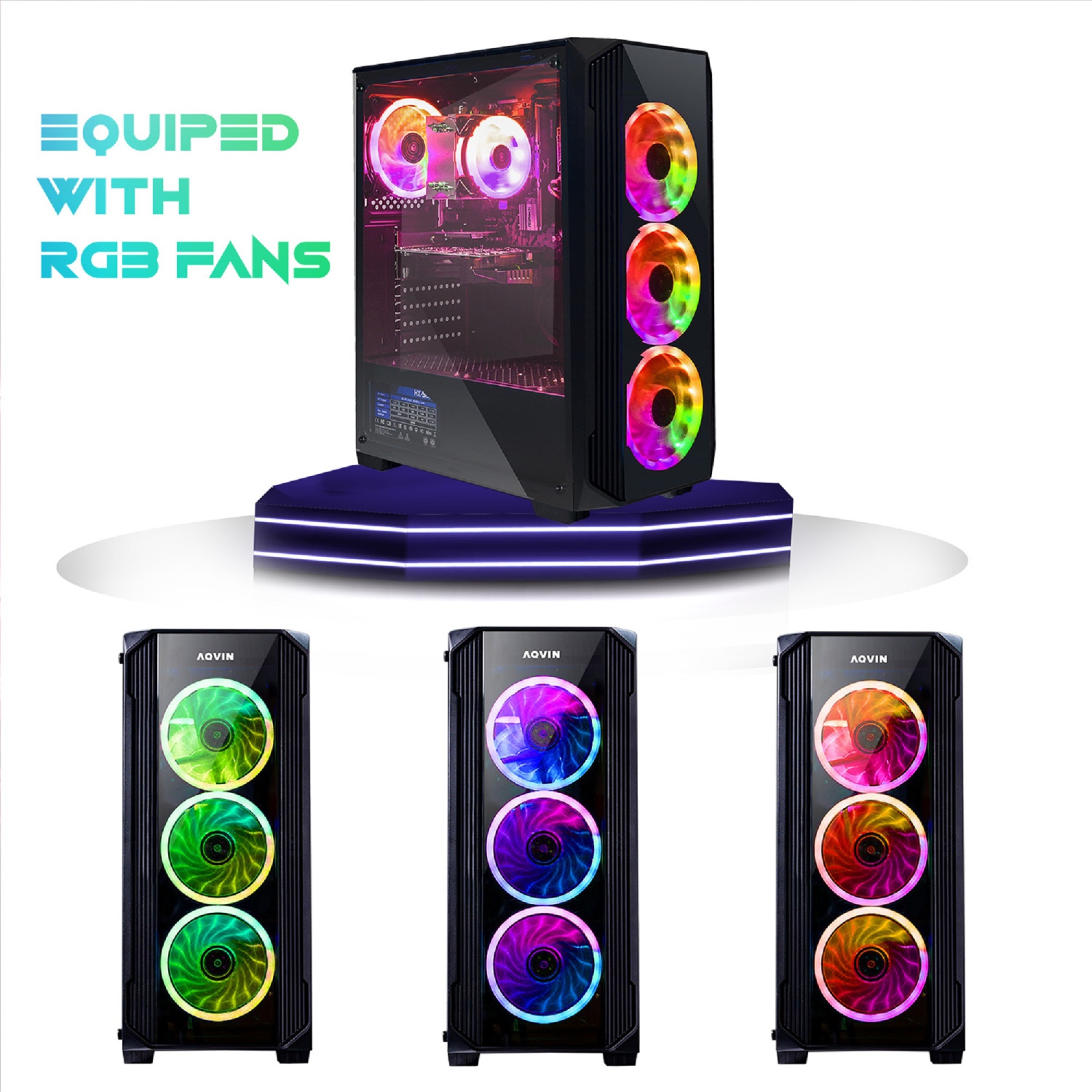 Gaming PC AQVIN ZForce Desktop Tower Computer - Intel Core i5 Processor up to 4.0GHz 16GB DDR4 RAM 512GB SSD Nvidia GeForce RTX 5060 8GB GDDR7 HDMI