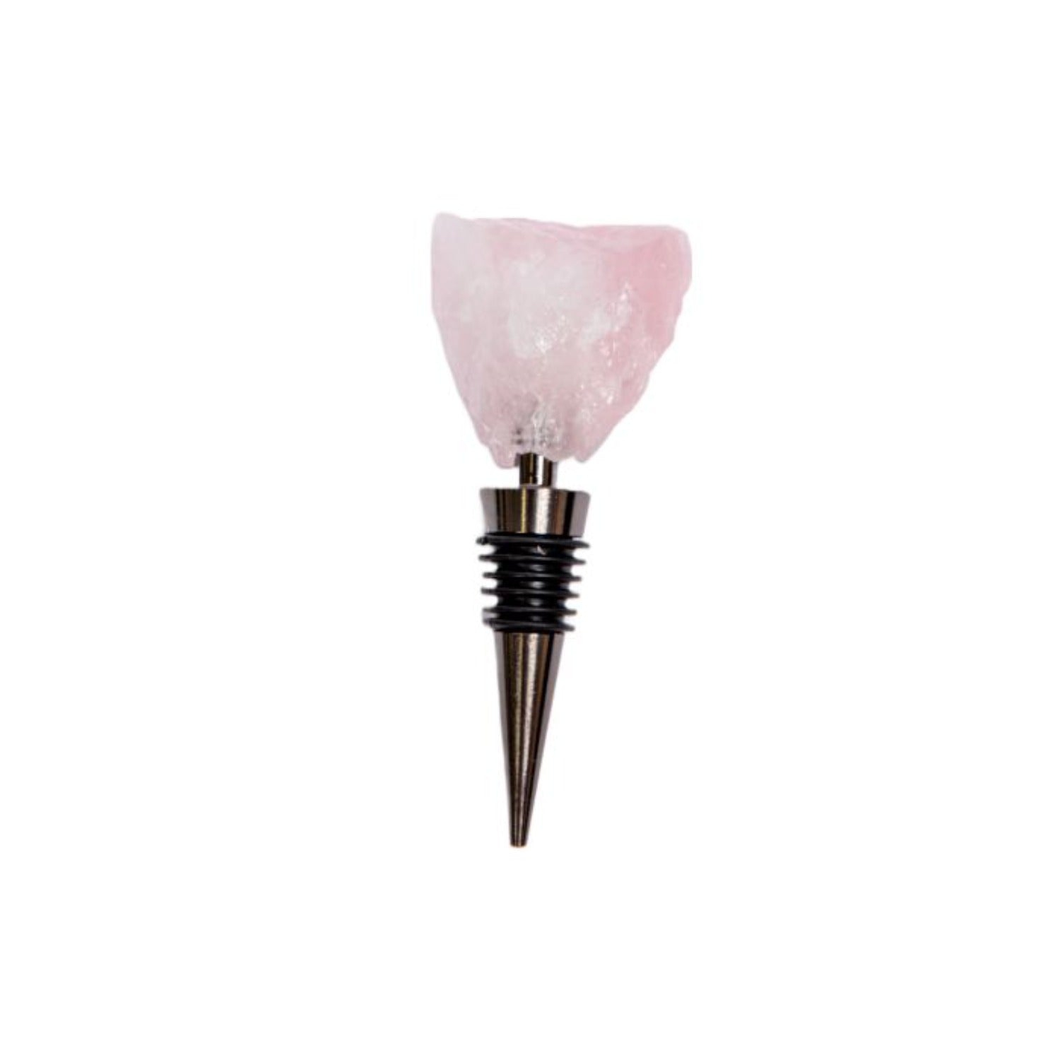 Chantal Lacroix - “Happiness” Rose Quartz Wine Stopper in Stainless Steel