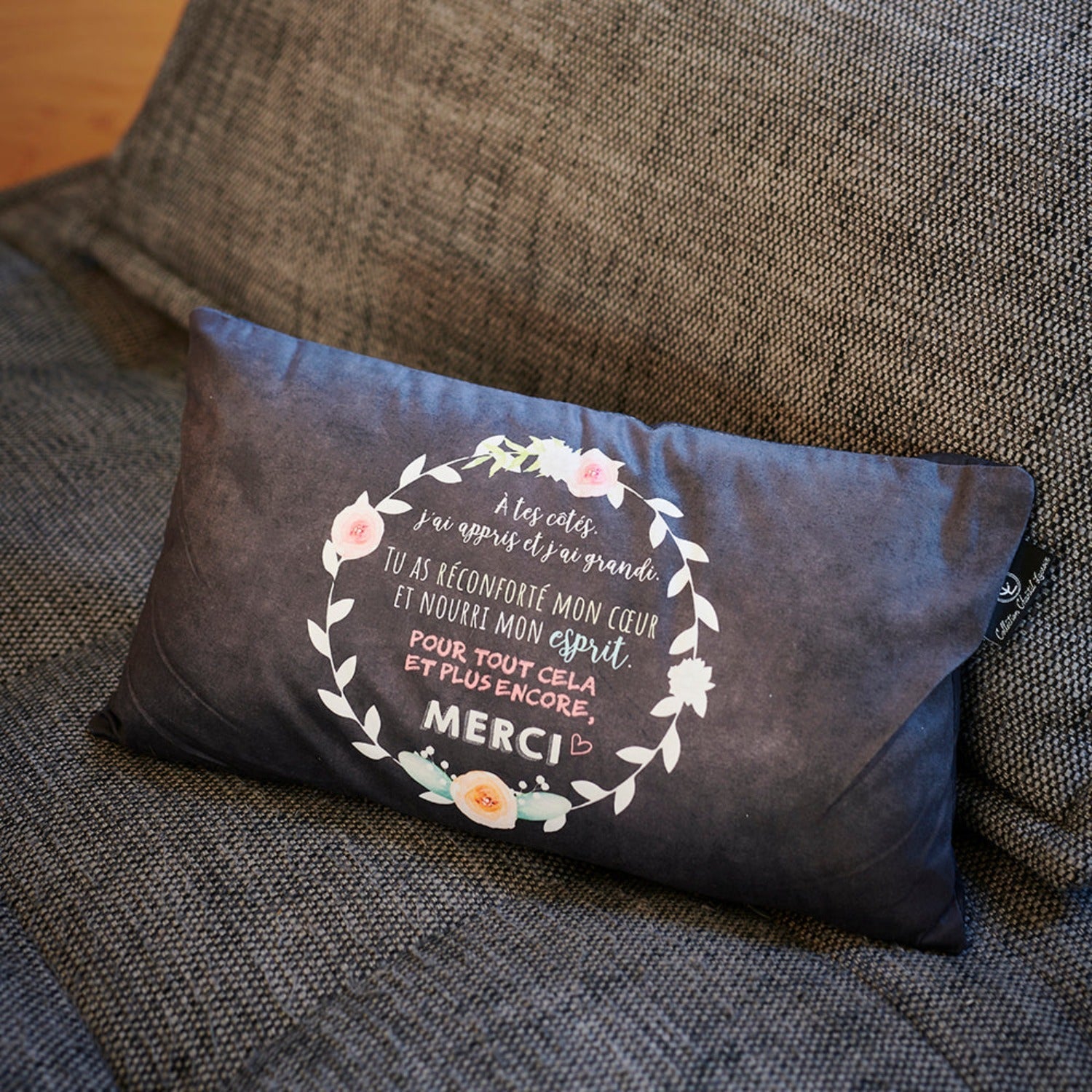 Chantal Lacroix - “To my teacher” Decorative Cushion, 17" x 13"